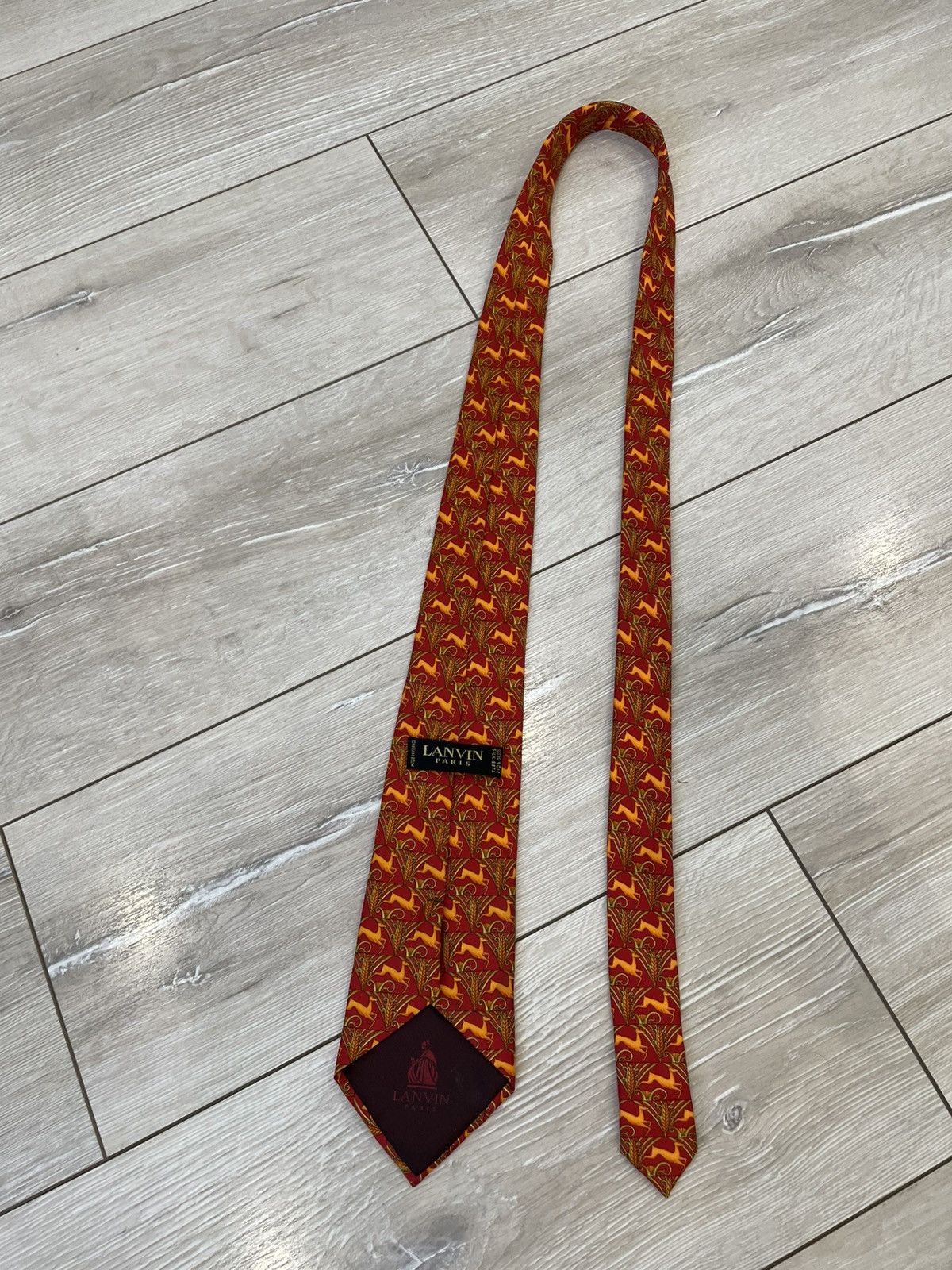 Designer × Lanvin × Vintage Rare Vintage Lanvin Paris 100% Silk Tie Made In France Size ONE SIZE - 3 Thumbnail