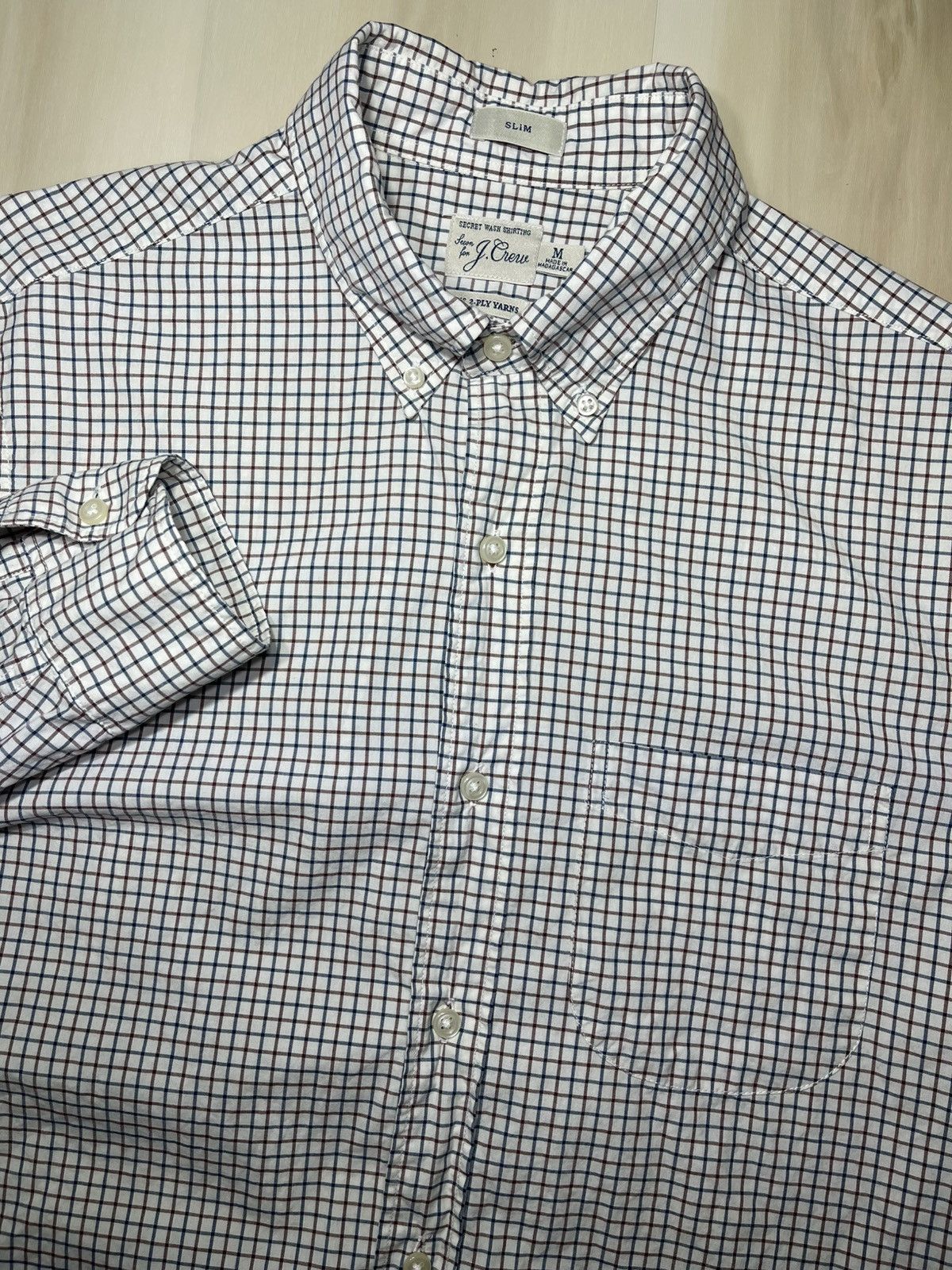 J.Crew J Crew Shirt Men’s Sz M Slim Fit Check Secret Wash Poplin Size US M / EU 48-50 / 2 - 1 Thumbnail