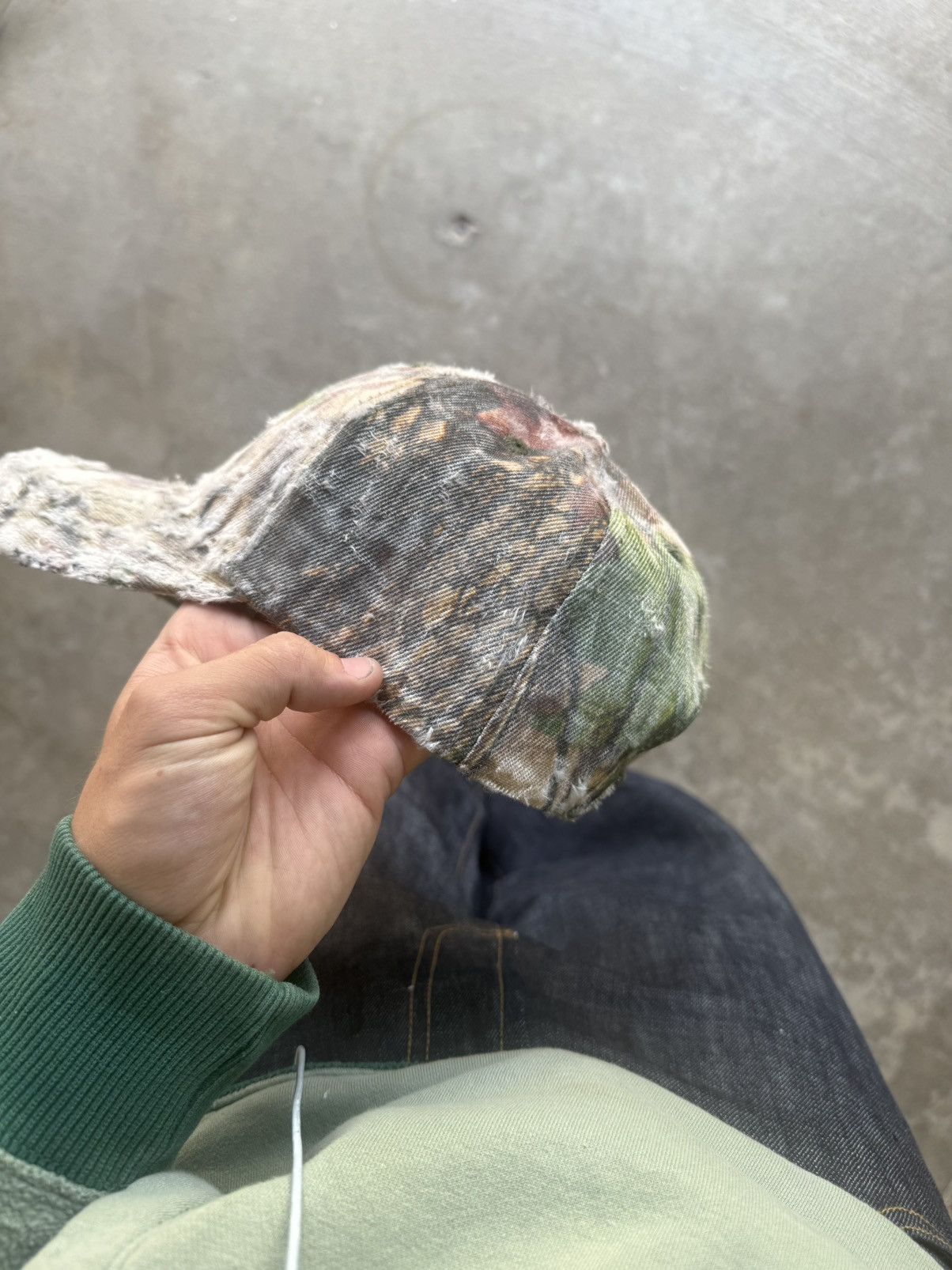 Vintage Vintage Camo Distressed Hat Size ONE SIZE - 6 Thumbnail