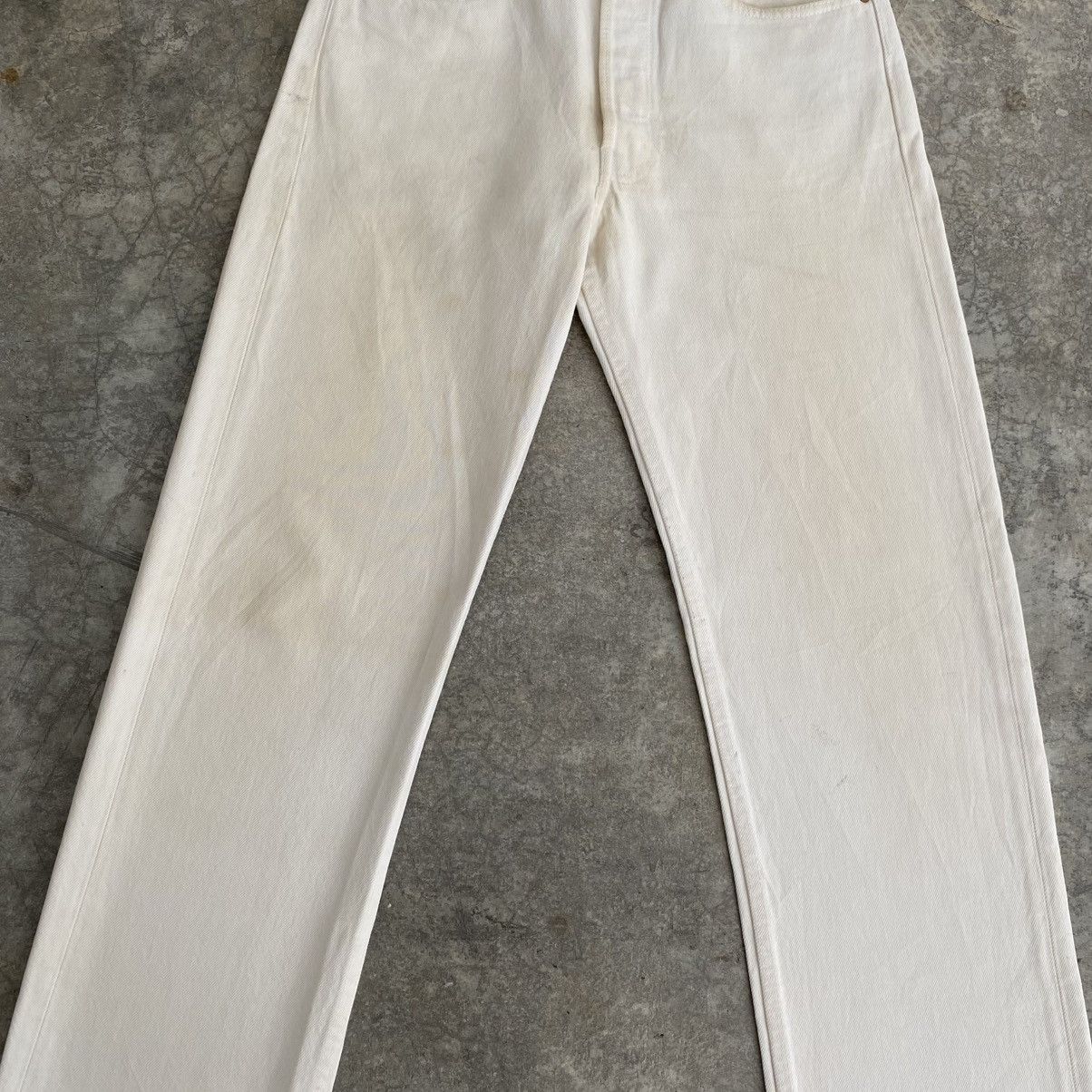 Levi's Size 30x31.5 Vintage 1994 Levis 501 White Denim Jeans Size US 30 / EU 46 - 6 Thumbnail
