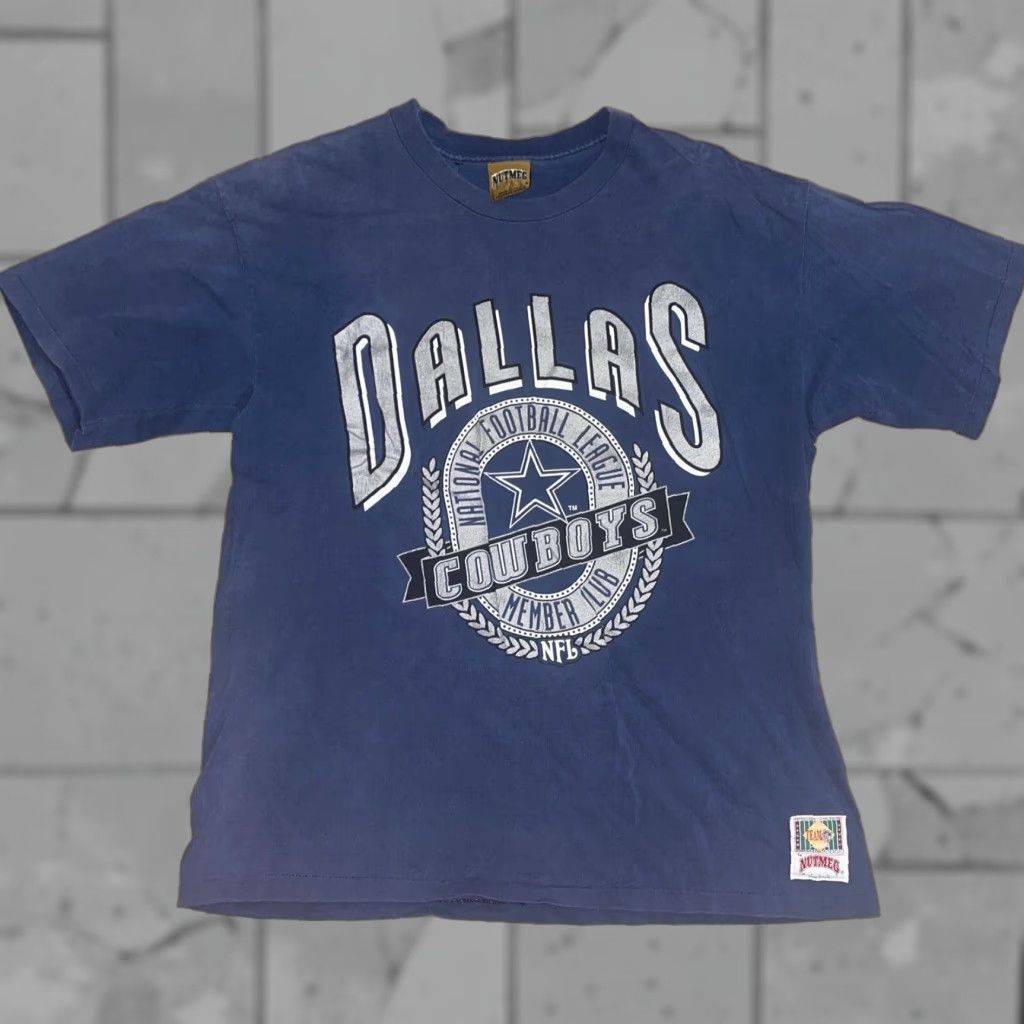 Nutmeg VINTAGE Nutmeg Dallas Cowboys T-Shirt Men Large Blue Single Stitch USA Made Sports Football Size US L / EU 52-54 / 3 - 1 Thumbnail