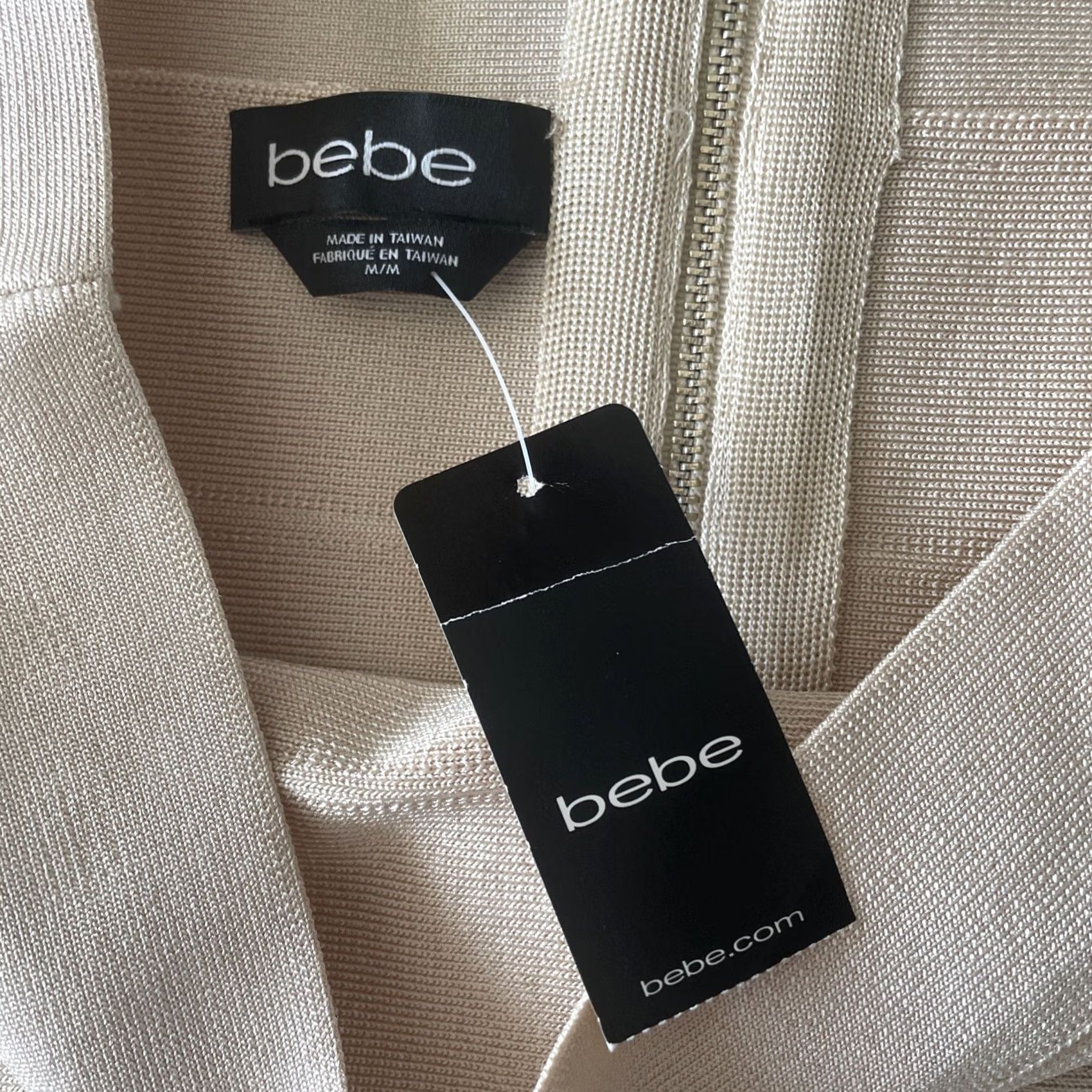 Bebe VINTAGE bebe Bandage Skirt Women's M Beige/Pink Solid Stretch NWT 90s Y2K Frat Party/Cocktail Short Skirt Mens/Womens Size 32" / US 10 / IT 46 - 3 Thumbnail
