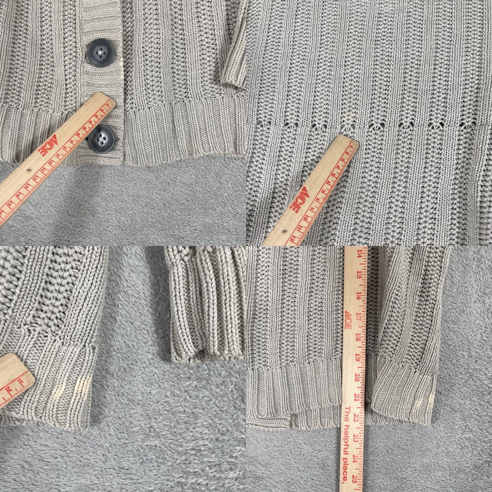 Aeropostale VINTAGE Aeropostale Sweater Womens L Gray Y2K Chunky Button Cardigan Beige Size L / US 10 / IT 46 - 8 Thumbnail