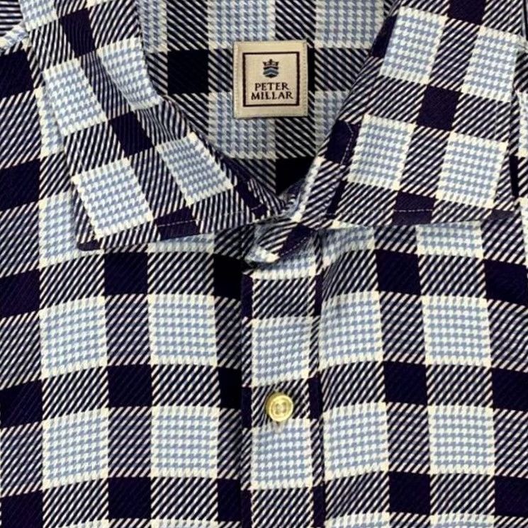 Peter Millar Peter Millar Shirt Mens Large Blue Plaid Button Down Long Sleeve Long Sleeve Size US L / EU 52-54 / 3 - 5 Thumbnail