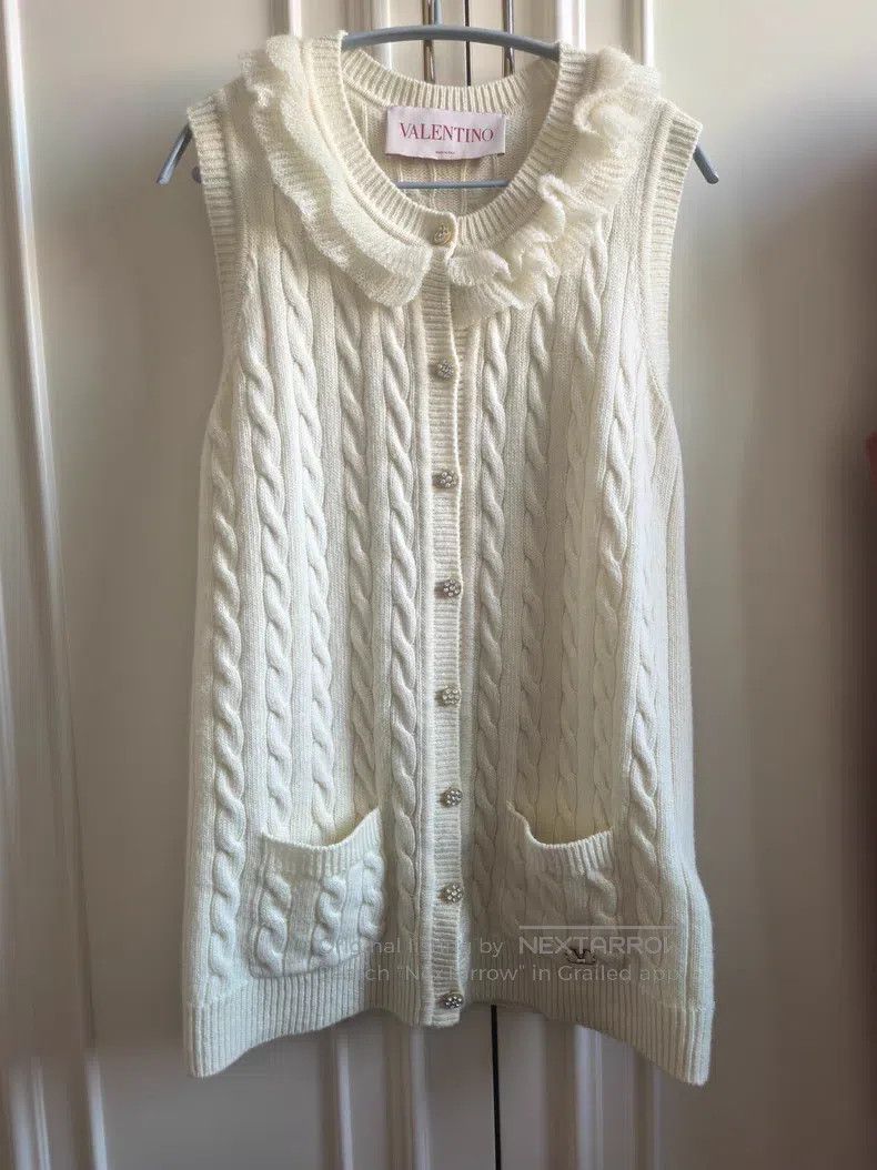 Valentino Valentino Cream white knitted vest Size XS / US 0-2 / IT 36-38 - 2 Thumbnail