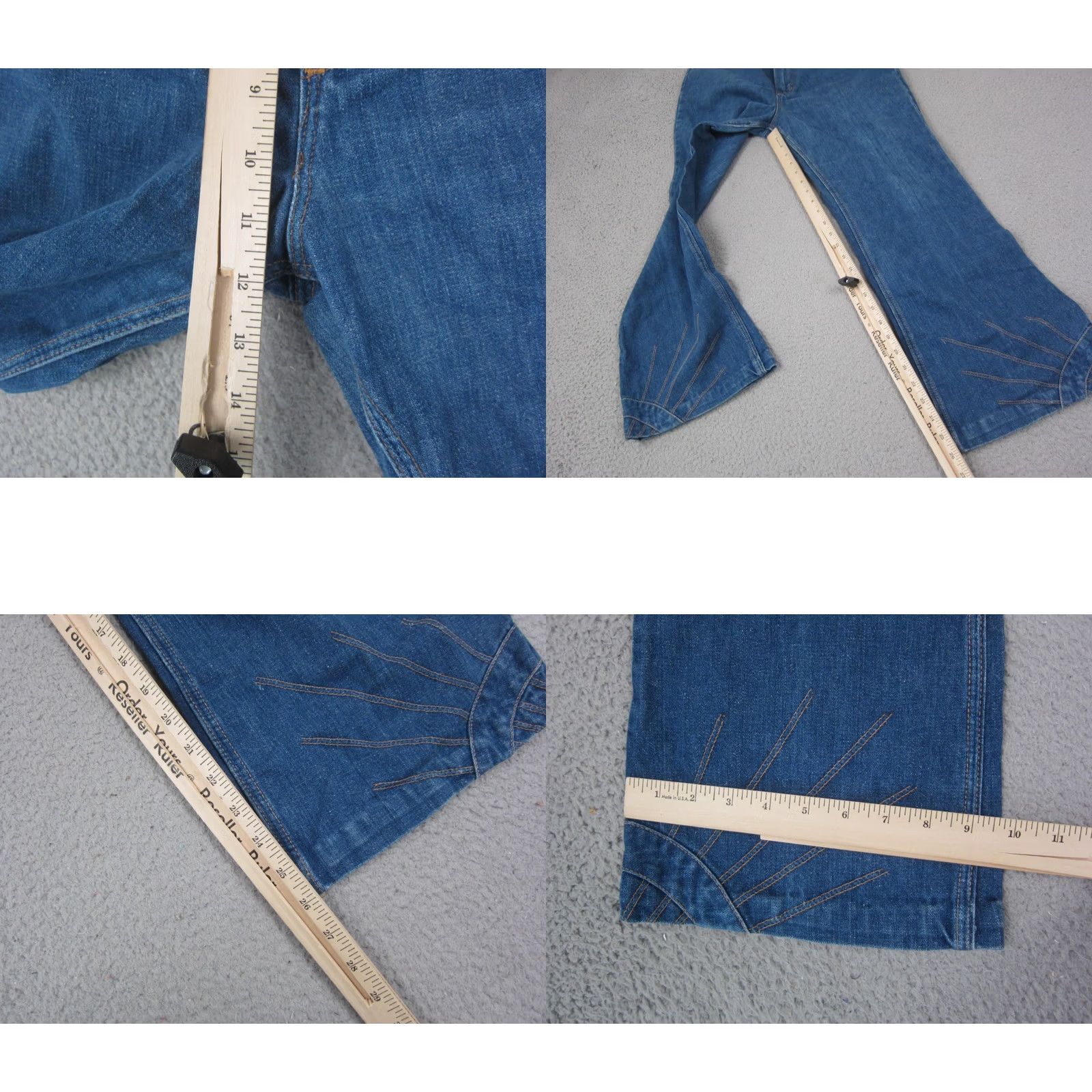 Wrangler VINTAGE Wrangler Jeans Womens 31 L26 Blue Bootcut Bell Bottom Flare Stitching Retro Size 24" / US 00 / IT 34 - 9 Thumbnail