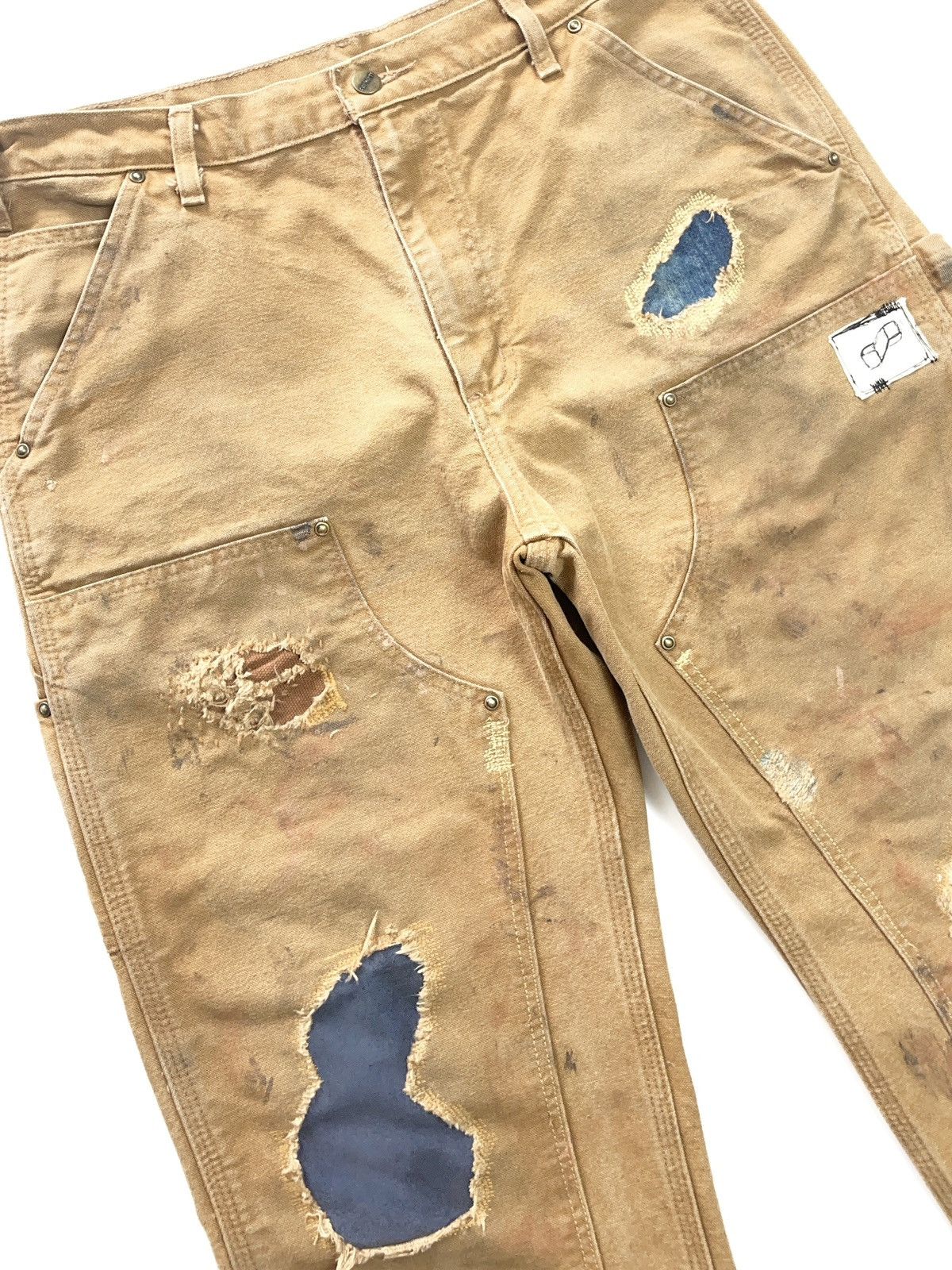 Carhartt Custom repaired Carhartt double knee B-136 BRN Size US 34 / EU 50 - 2 Thumbnail