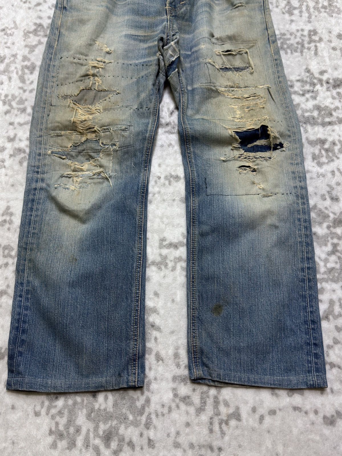 Edwin Vintage Edwin Distressed Mud Wash Denim Jeans Size US 33 - 8 Thumbnail