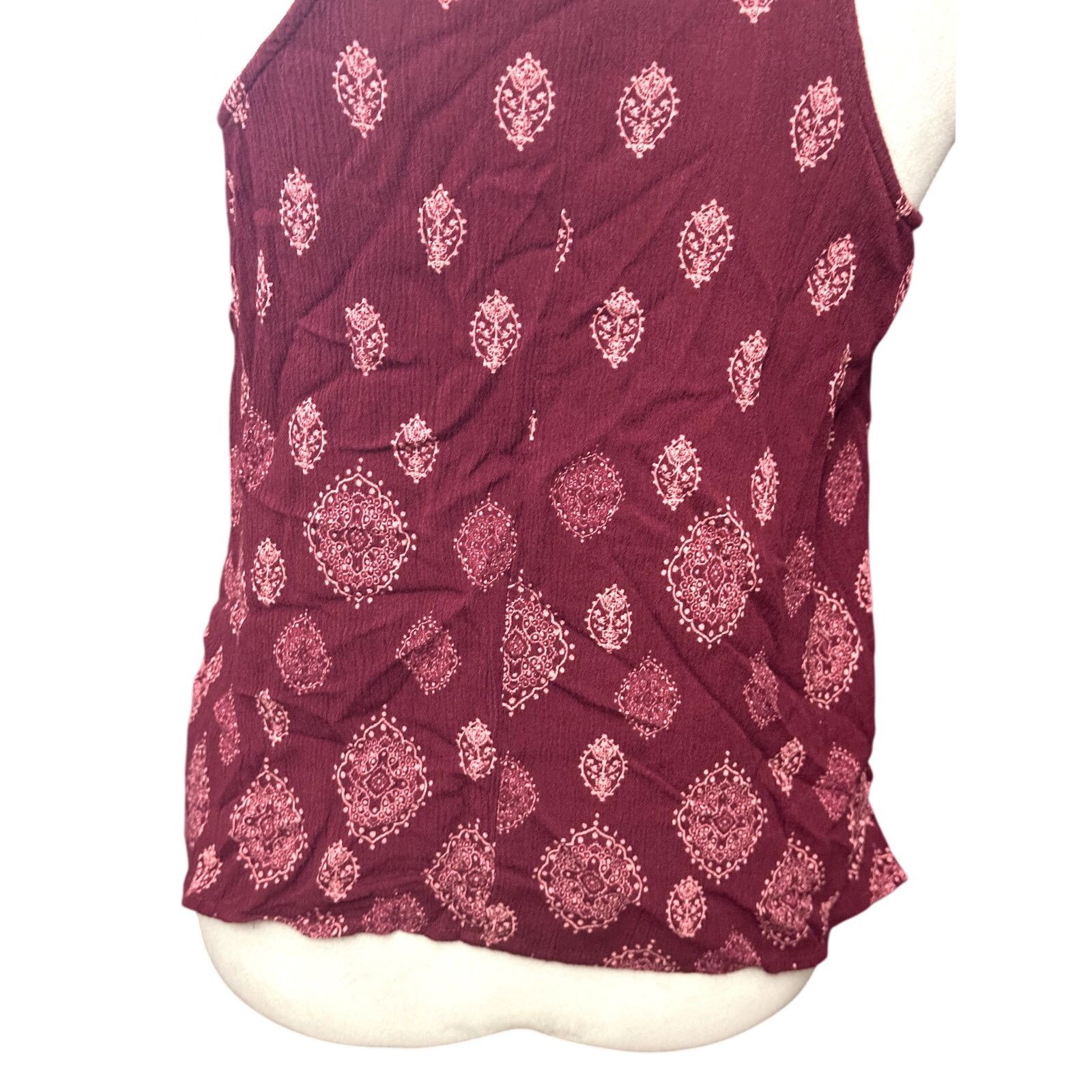 Other LUQ Halter Adjustable Straps Geometric Breathable Burgundy S Size S / US 4 / IT 40 - 6 Thumbnail
