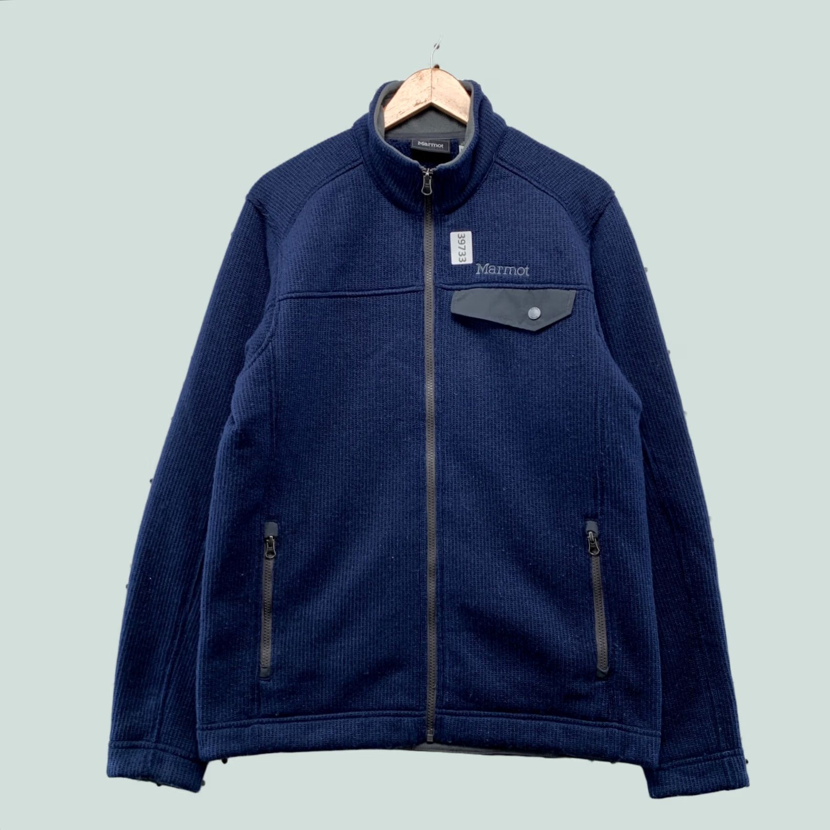 Marmot Marmot Wool Knit Zip Jacket Mens M Navy Blue Casual Bomber Jacket Size US M / EU 48-50 / 2 - 1 Thumbnail