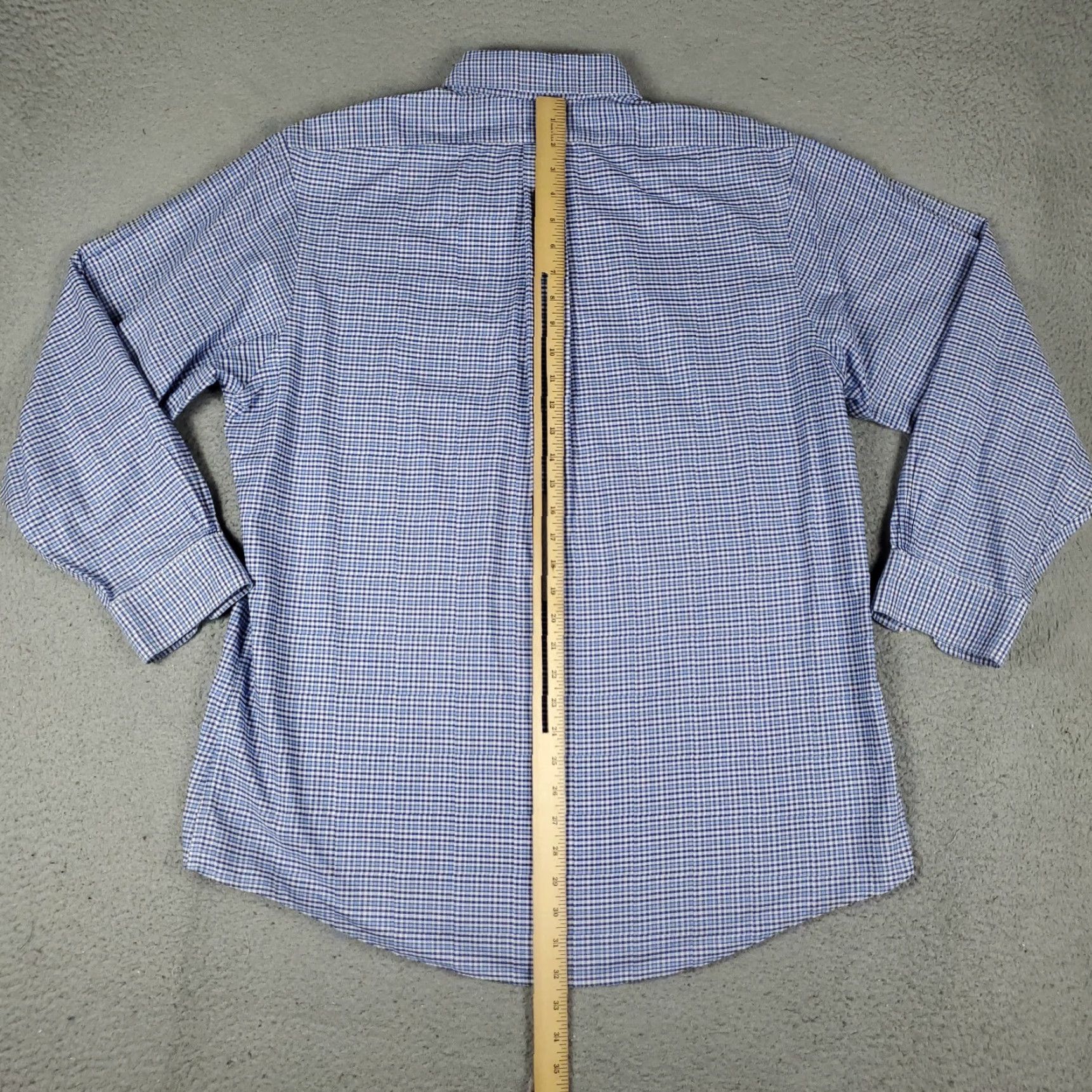 Brooks Brothers Brooks Brothers Shirt Mens 17 Blue Plaid Regent Dress Button Up Long Sleeve Size 46R - 3 Thumbnail