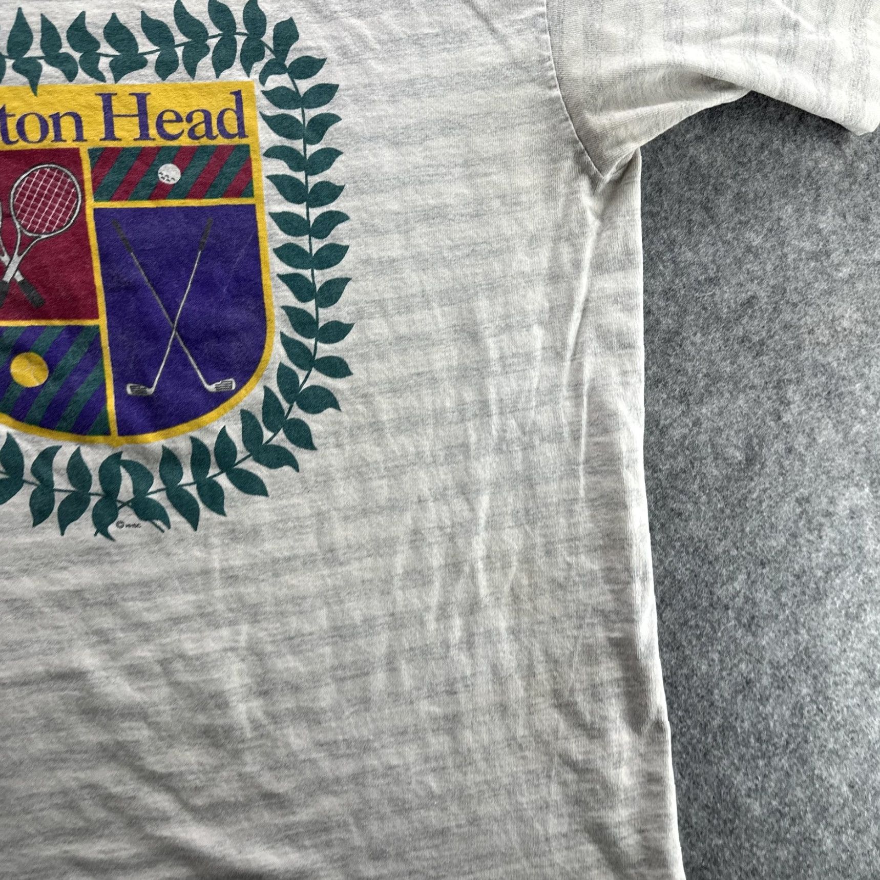 Other VINTAGE Wellington Hilton Head Shirt Mens Large Gray Crest Graphic Tee 90s Sports Travel Souvenir Mens L Gray Size US L / EU 52-54 / 3 - 6 Thumbnail