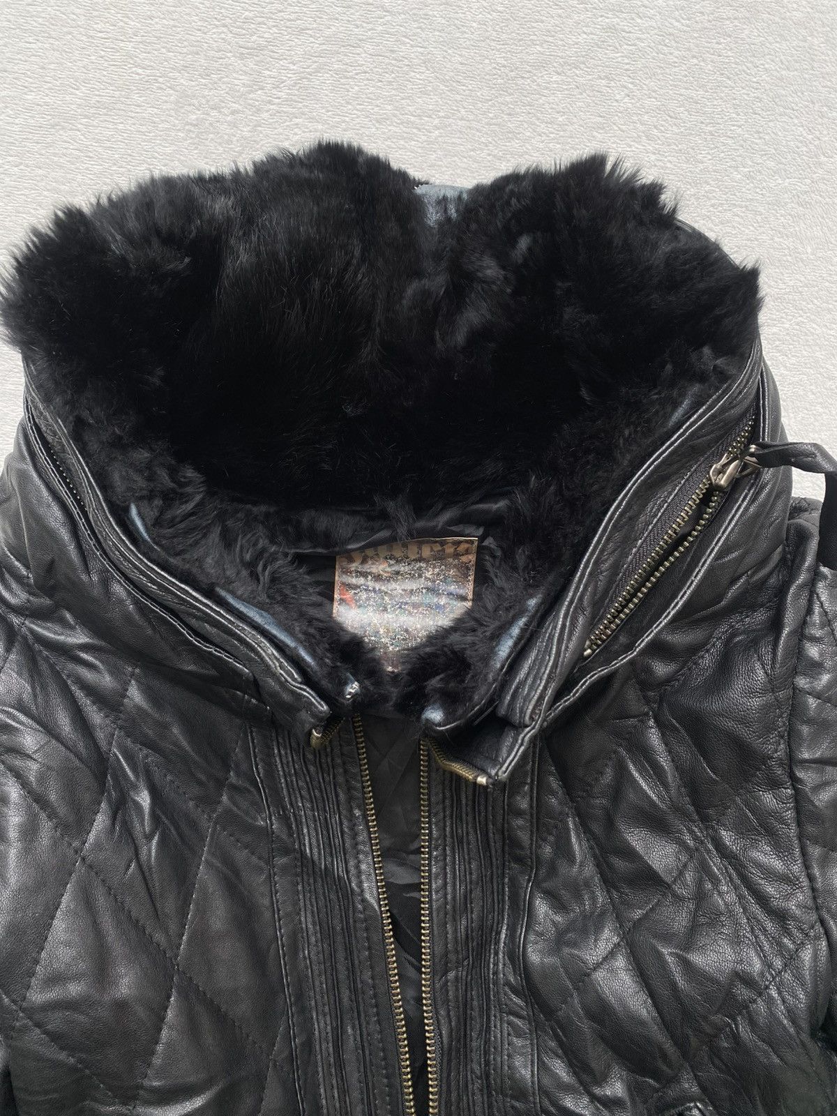 Japanese Brand 2000s Galicia / Galicie- Bono Fur Quilted Leather Jacket Size S / US 4 / IT 40 - 20 Thumbnail