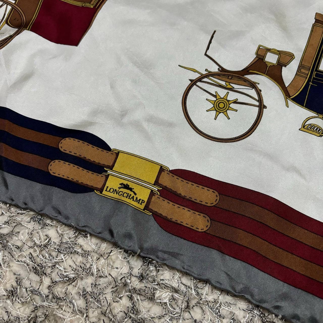 Longchamp Vintage 90s Longchamp Les Voitures a Transformation Scarf Size ONE SIZE - 3 Thumbnail