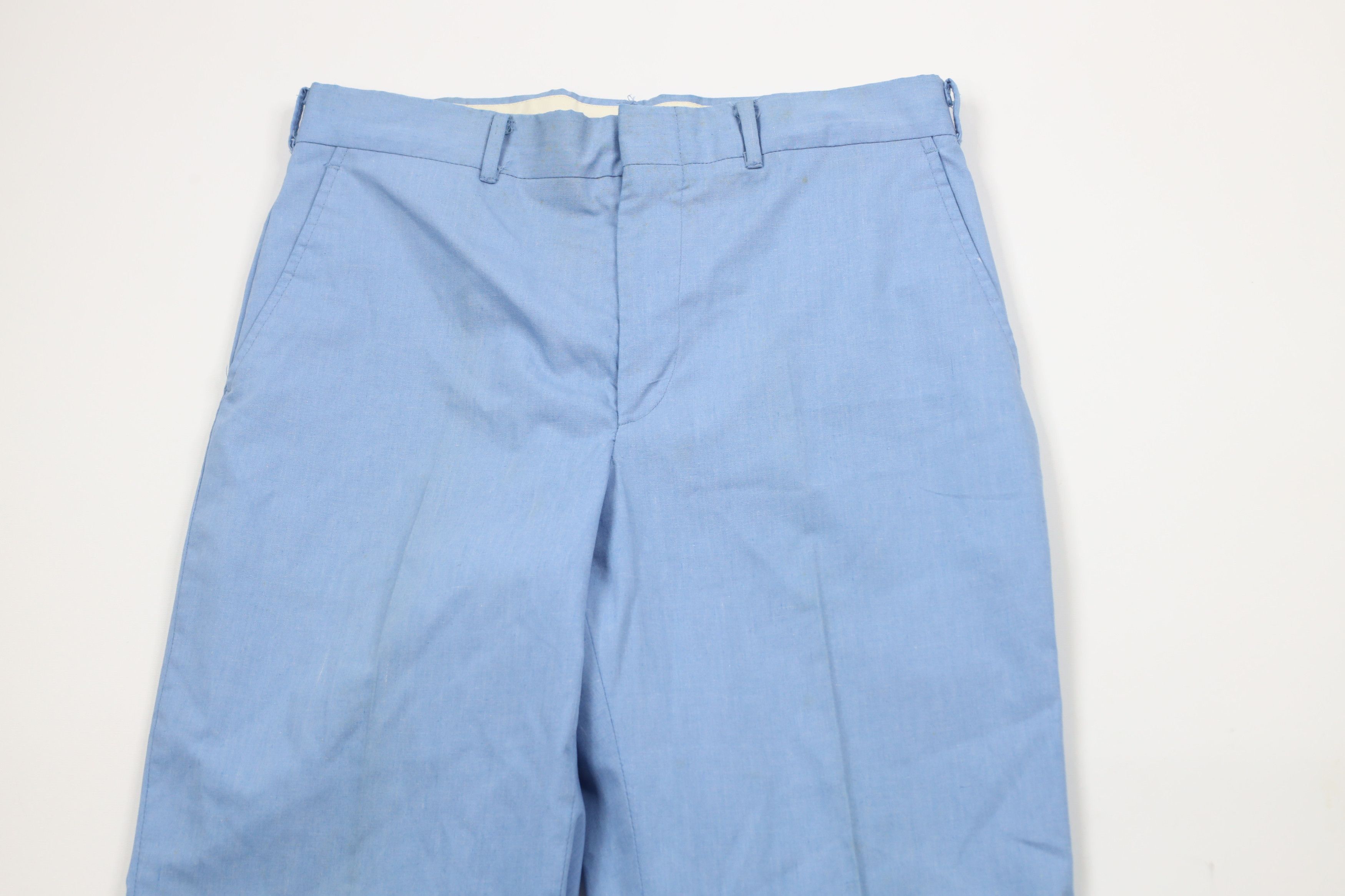 Vintage Vintage 70s Streetwear Chambray Wide Leg Chino Pants Blue Size US 30 / EU 46 - 2 Thumbnail