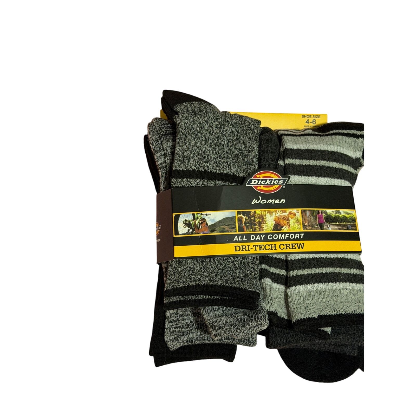 Dickies Dickies Black Gray Dri Tech Crew All Day Comfort Socks Size ONE SIZE - 5 Thumbnail