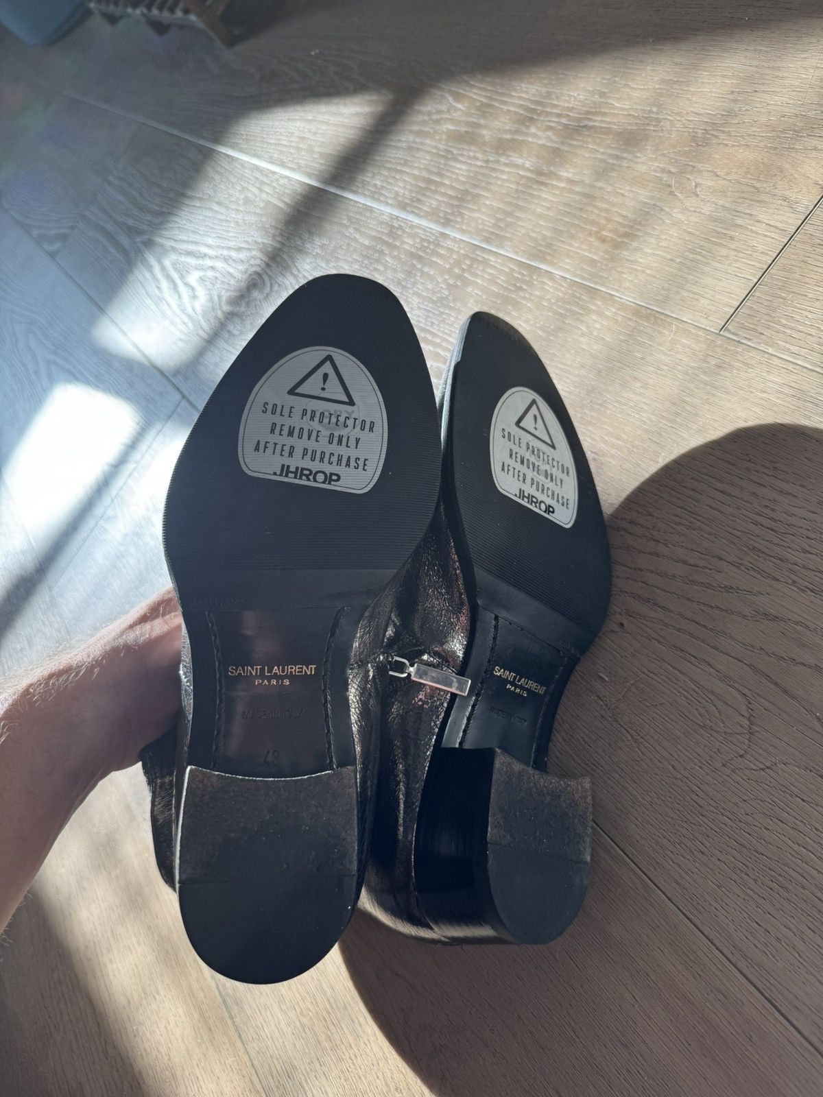 Saint Laurent Paris Gun Metal Wyatts 43 Silver Size US 10 / EU 43 - 6 Thumbnail