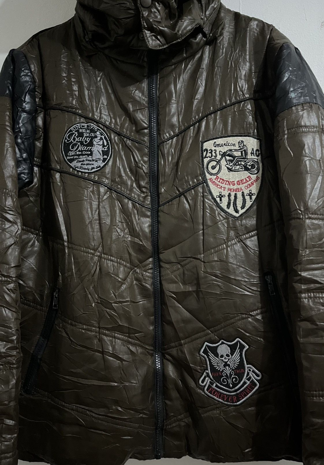 Japanese Brand 2000s Japanese Glonedev Puffer Biker Jacket Size US L / EU 52-54 / 3 - 4 Thumbnail