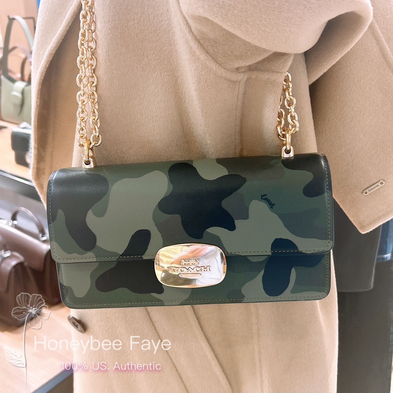 Coach NWT Coach Eliza Flap Crossbody Bag With Camo Print CV948 Size ONE SIZE - 3 Thumbnail