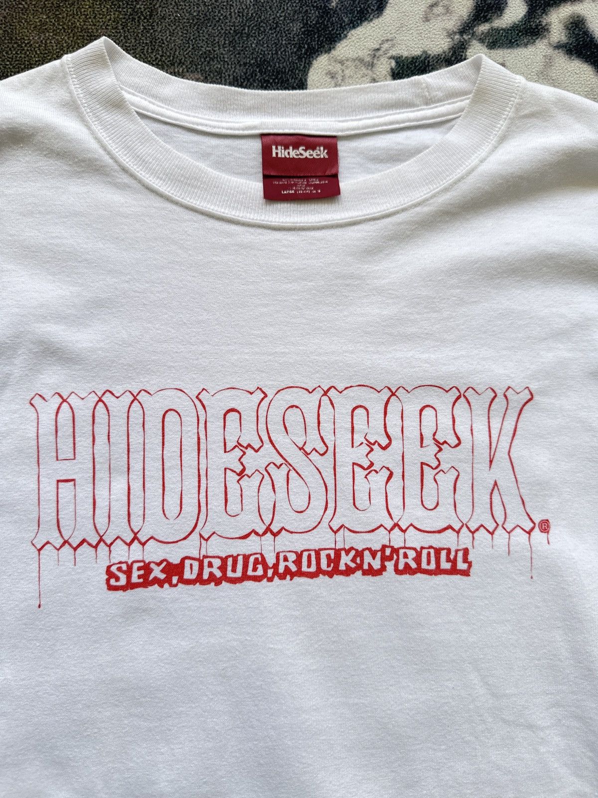 Japanese Brand 00’s Hide and Seek '' sex drug rock n' roll '' long sleeve Size US L / EU 52-54 / 3 - 4 Thumbnail