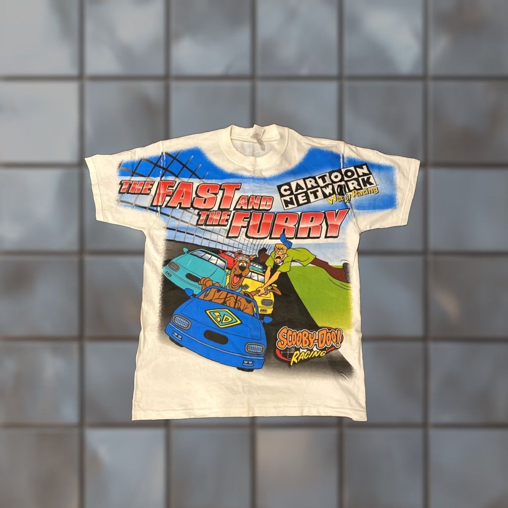 Fruit Of The Loom VINTAGE Cartoon Network Scooby Doo Wacky Racing All Over Print T-Shirt Large Size US L / EU 52-54 / 3 - 1 Thumbnail