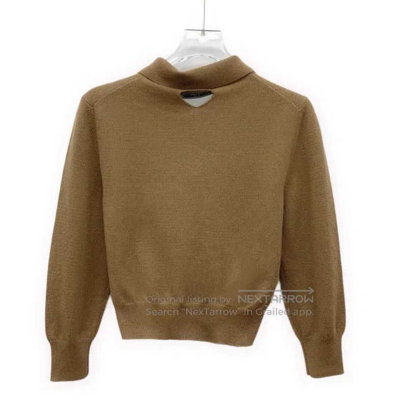 Prada Prada 25 brown cashmere lapel zipper long-sleeved knitwear Size XS / US 0-2 / IT 36-38 - 2 Thumbnail