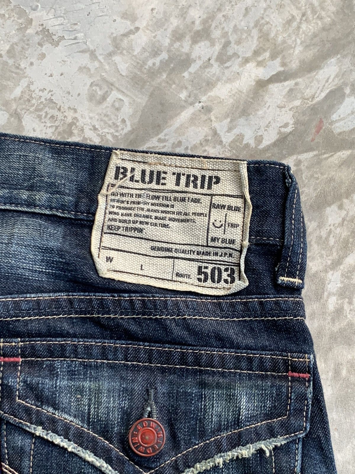 Edwin × Japanese Brand × Vintage Edwin Denim Blue Trip 503 Vintage Size US 34 / EU 50 - 15 Thumbnail