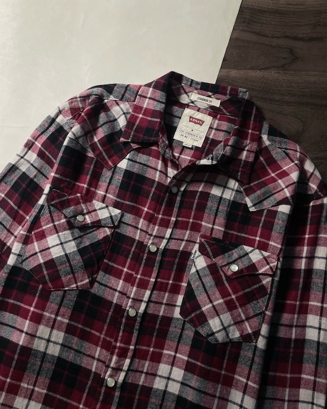 Levi's Flannel Shirt Western Double Pocket LEVIS Size M fit XL Size US M / EU 48-50 / 2 - 4 Thumbnail