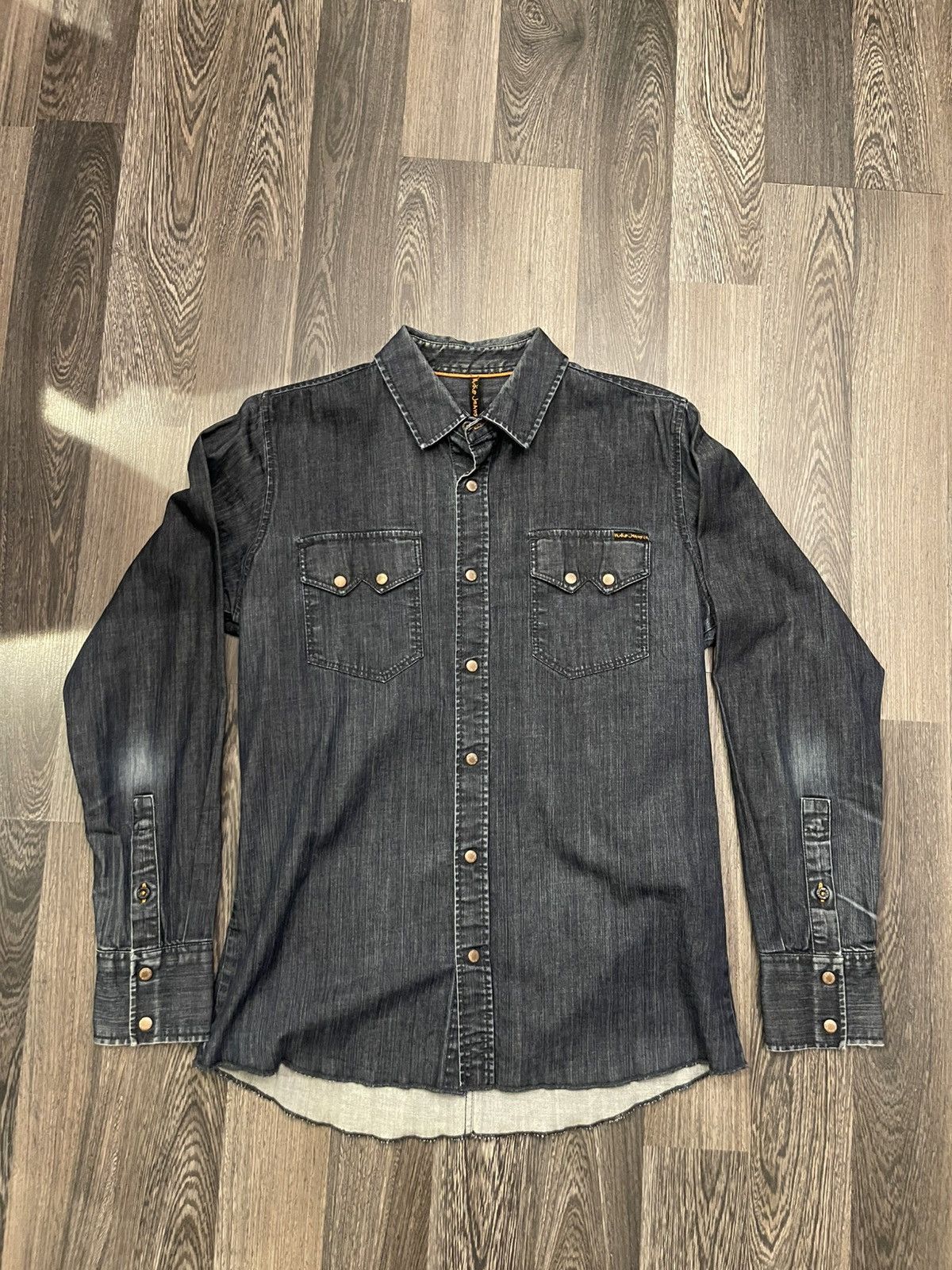 Nudie Jeans Nudie Jeans Black Denim Western Shirt – Size L Size US L / EU 52-54 / 3 - 2 Thumbnail