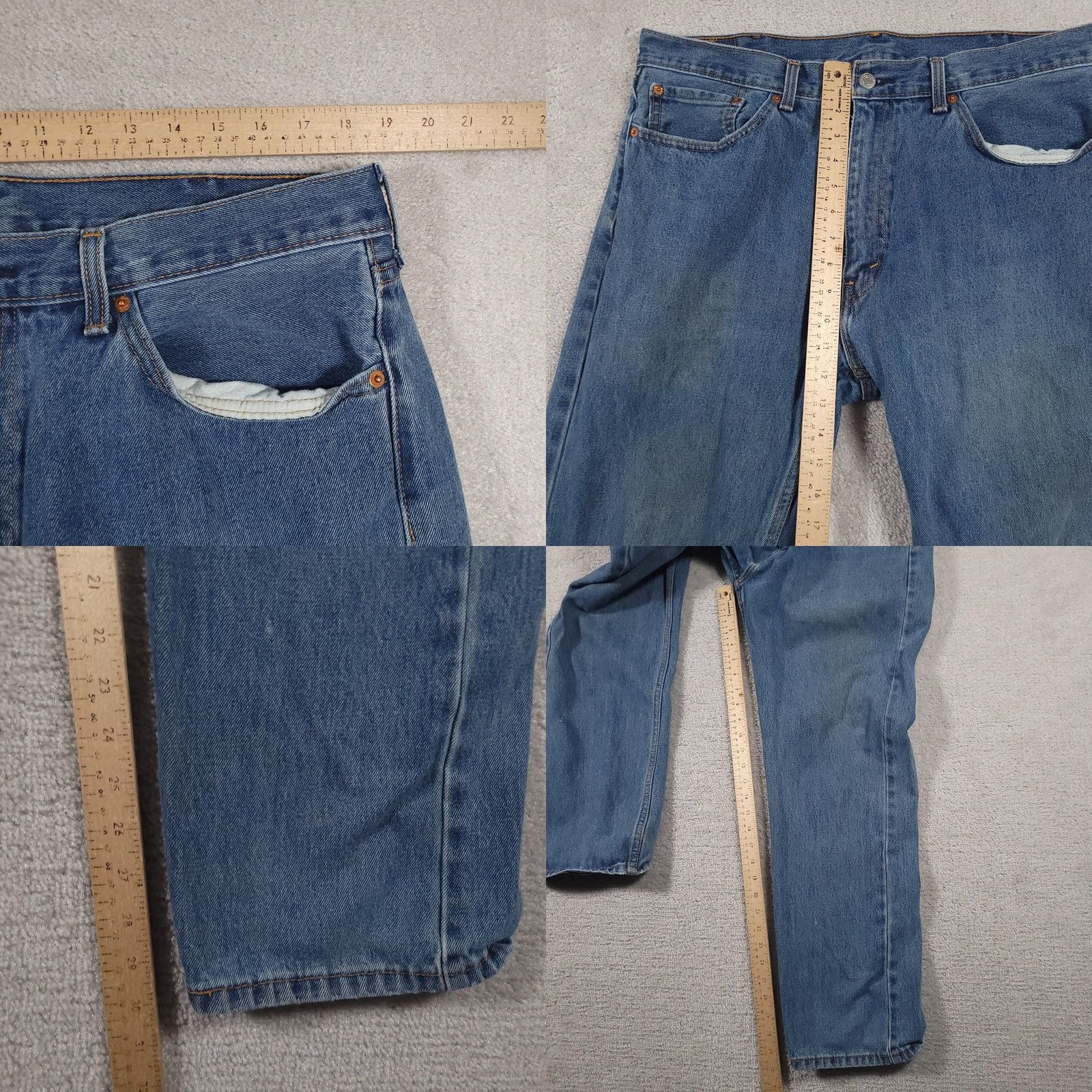 Levi's Levi's 505 Jeans Mens 38x30 Blue Denim Regular Fit Straight Leg Cotton Pockets Zipper Vintage: No Women? Size US 38 / EU 54 - 9 Thumbnail