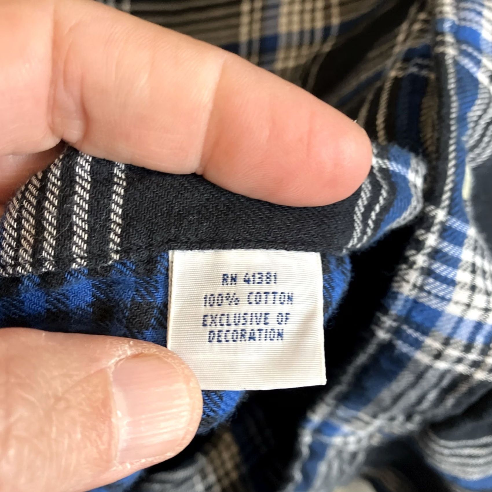 Polo Ralph Lauren VINTAGE Ralph Lauren Flannel Shirt Large Blue Black Multi Check Plaid Lined Men's Size US L / EU 52-54 / 3 - 5 Thumbnail