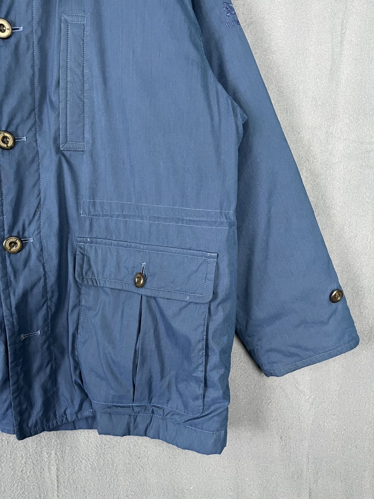 Burberry × Vintage Burberrys Blue Hooded Coat Jacket Quilted Lined Size US L / EU 52-54 / 3 - 5 Thumbnail