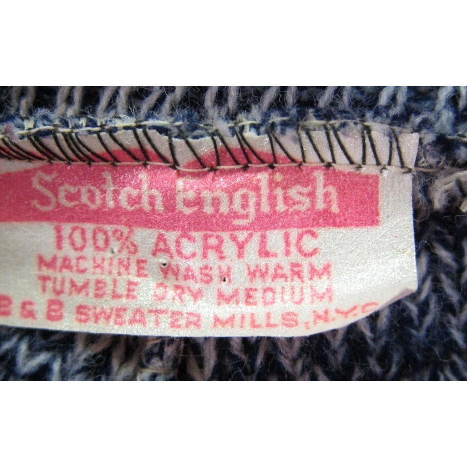 Vintage Vintage Scotch English Red Blue White Knit Collar Pullover Poncho Sweater OS Size ONE SIZE - 3 Thumbnail