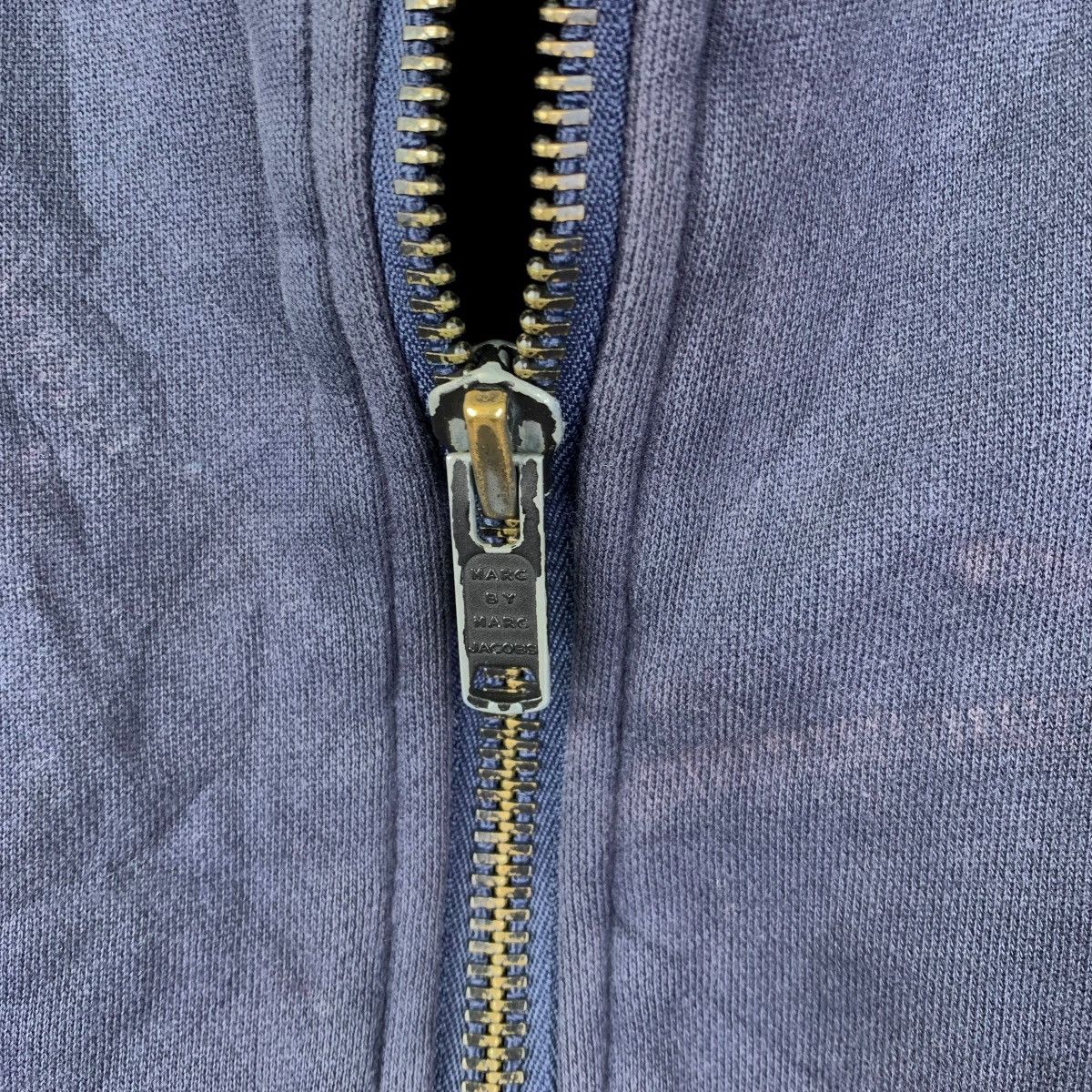 Marc by Marc Jacobs MARC by MARC JACOBS Leather Panel Zip Hoodie Navy Blue Size US S / EU 44-46 / 1 - 6 Thumbnail