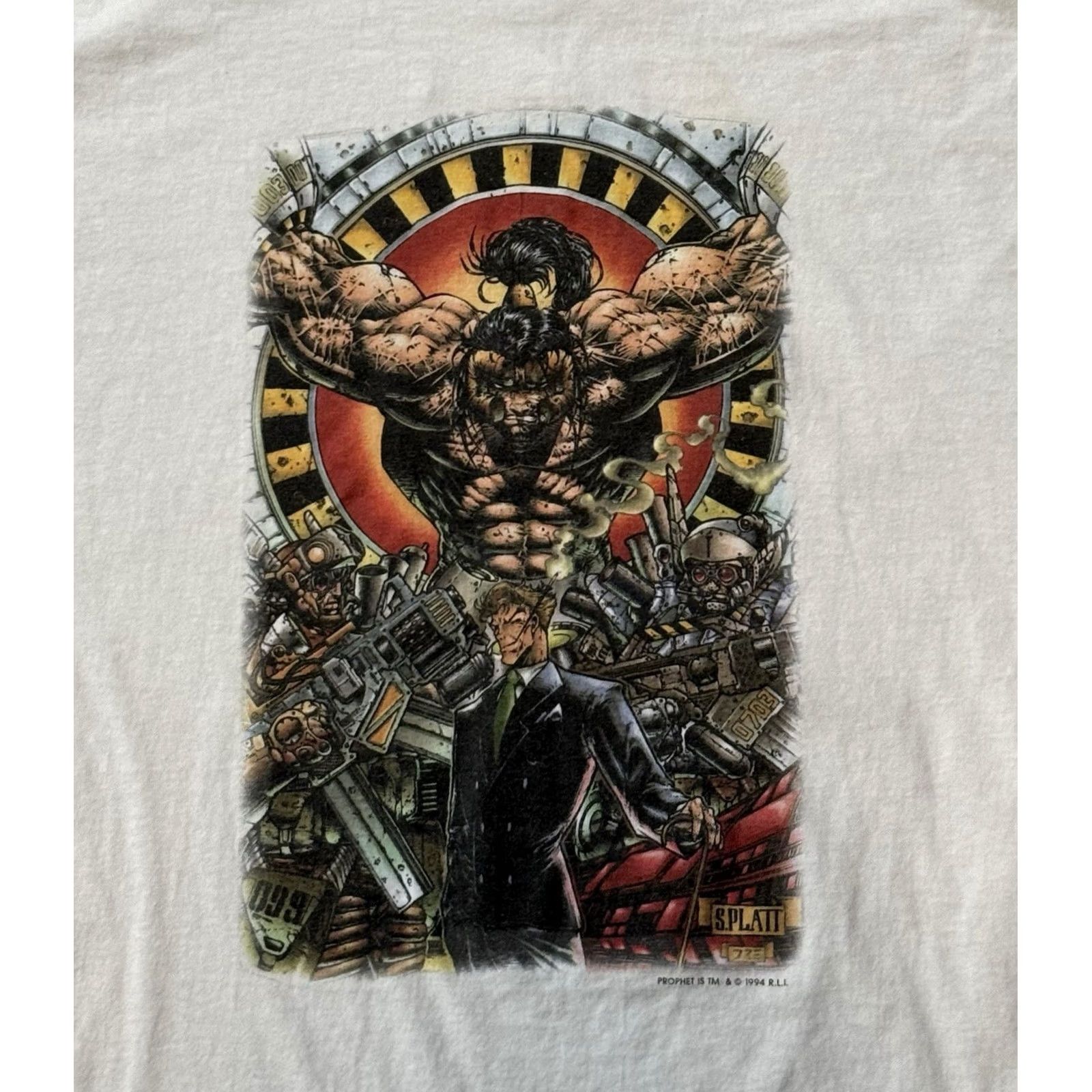 Vintage VINTAGE 90s Prophet #4 Shirt L White Cotton Graphic Print Murina Stephen Platt Omen Variant Men’s T-Shirt Size US L / EU 52-54 / 3 - 3 Thumbnail
