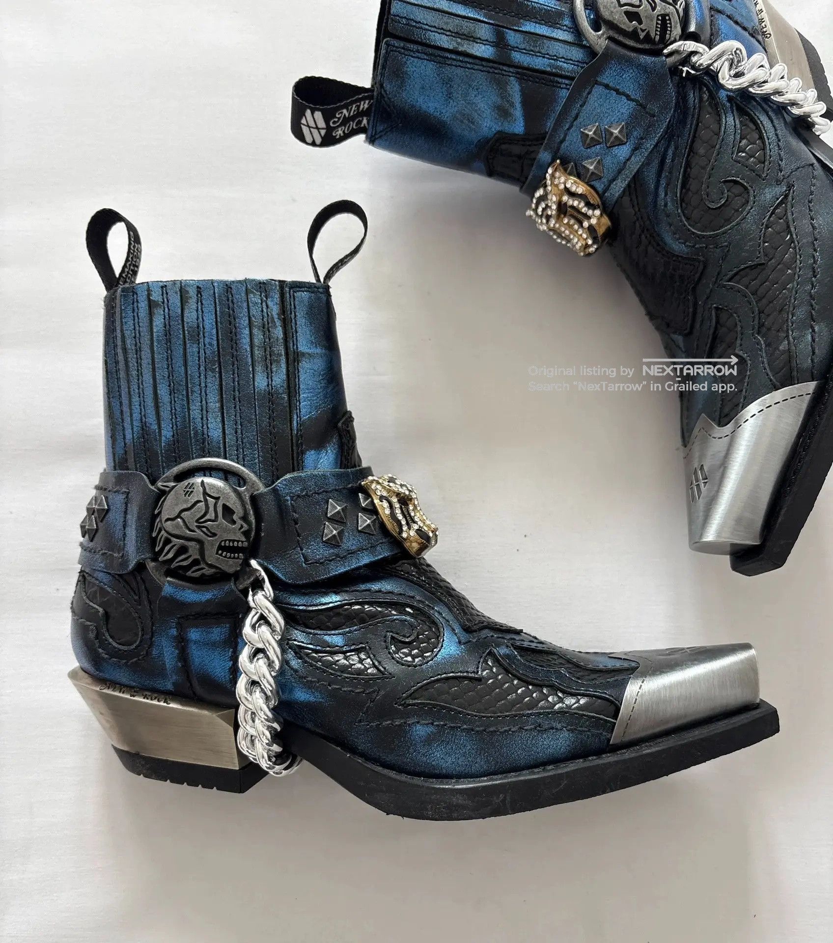 New Rock Punk Rivet Pointed Toe Metal Toe Boot, Women's (Size 6) — image 5 of 6