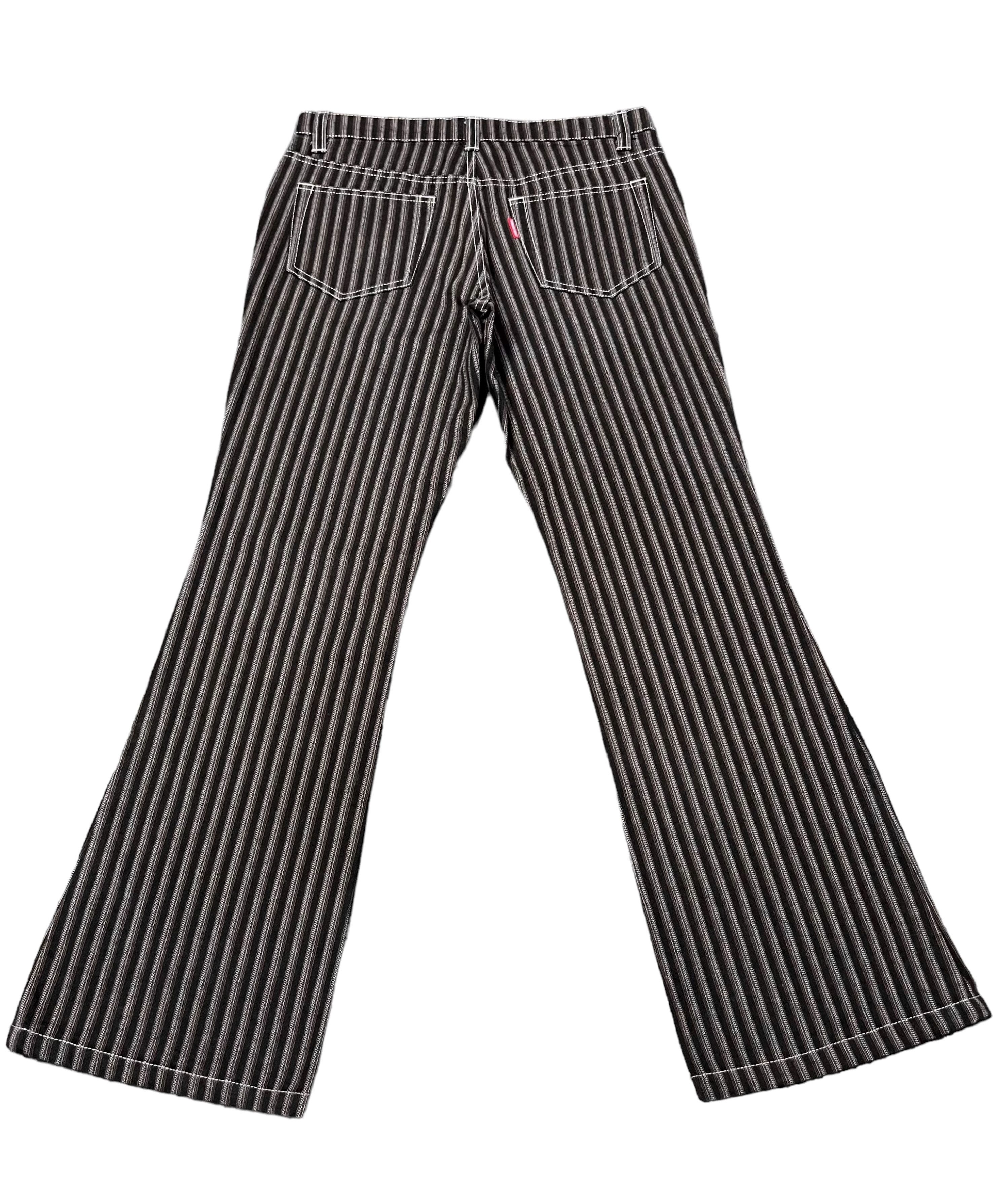 Tornado Mart FYE FLARE🔥VINTAGE TORNADO MART JAPAN Hickory Stripes Denim Size US 31 - 2 Thumbnail