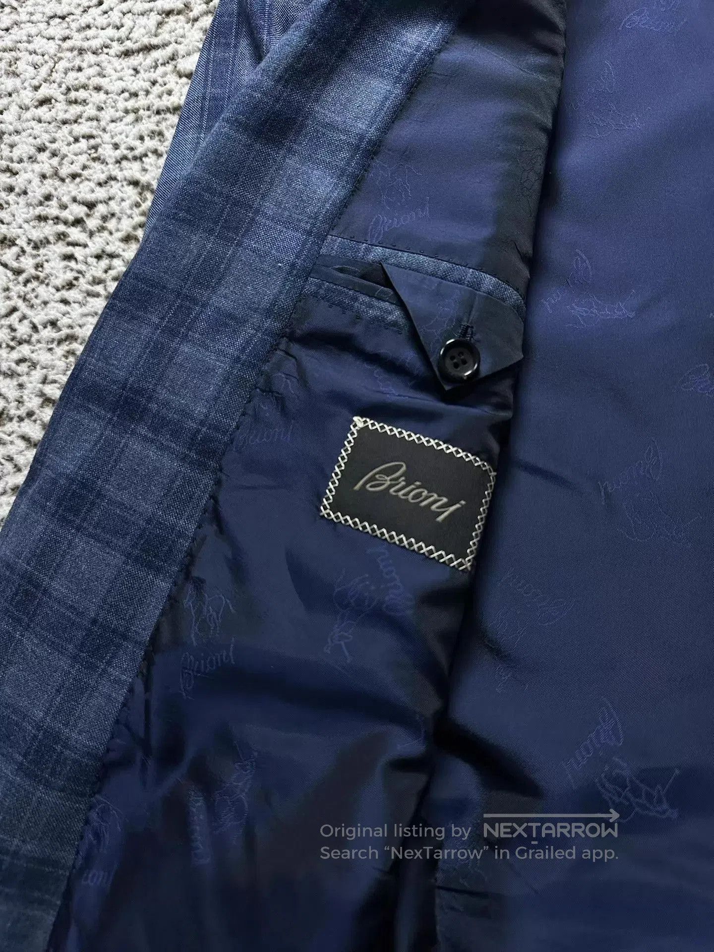 Brioni Blue Plaid Pattern Blazer - XL. Size US XL / EU 56 / 4 - 4 Thumbnail