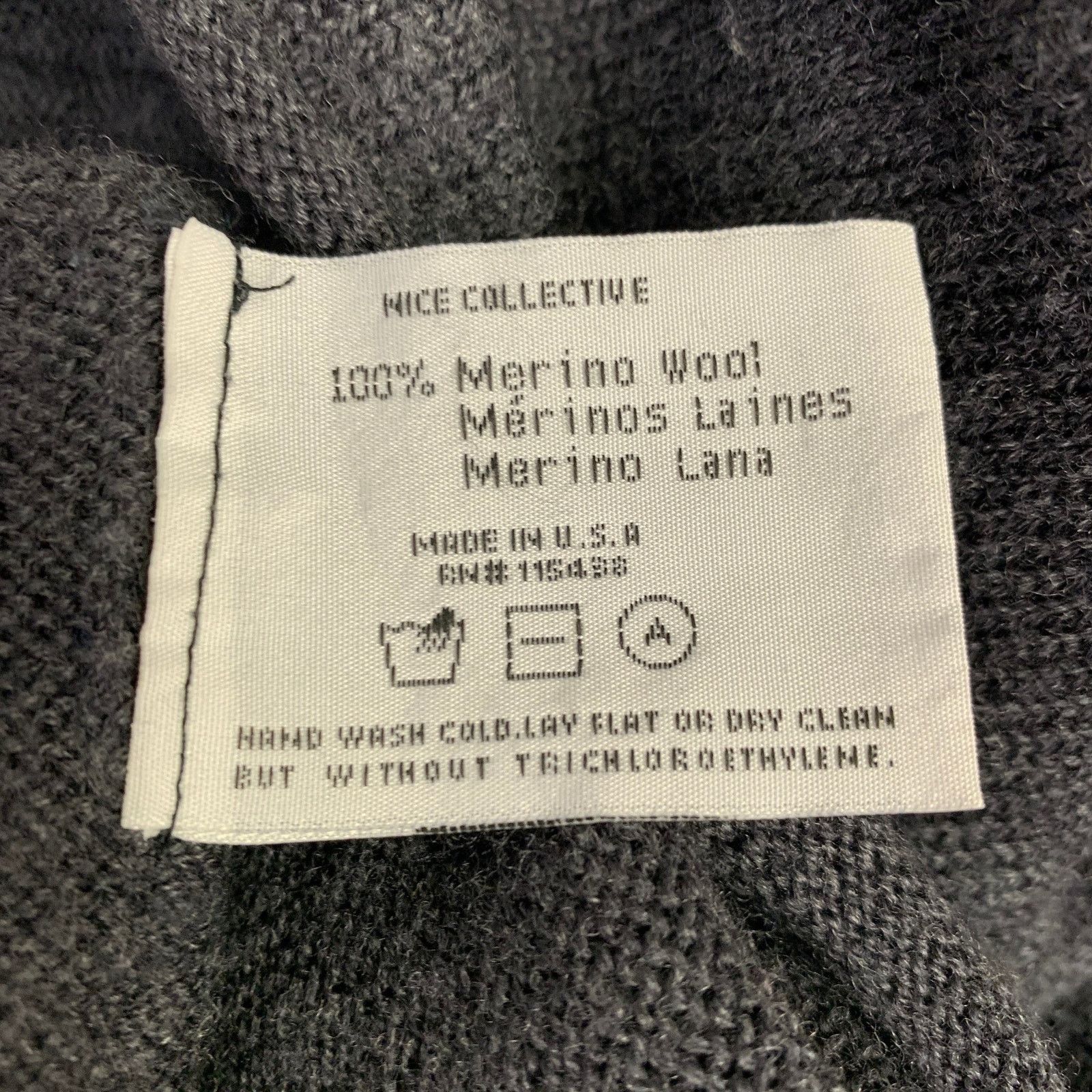 Nice Collective S Grey Charcoal Knit Merino Wool V-Neck Sweater Size US S / EU 44-46 / 1 - 9 Thumbnail