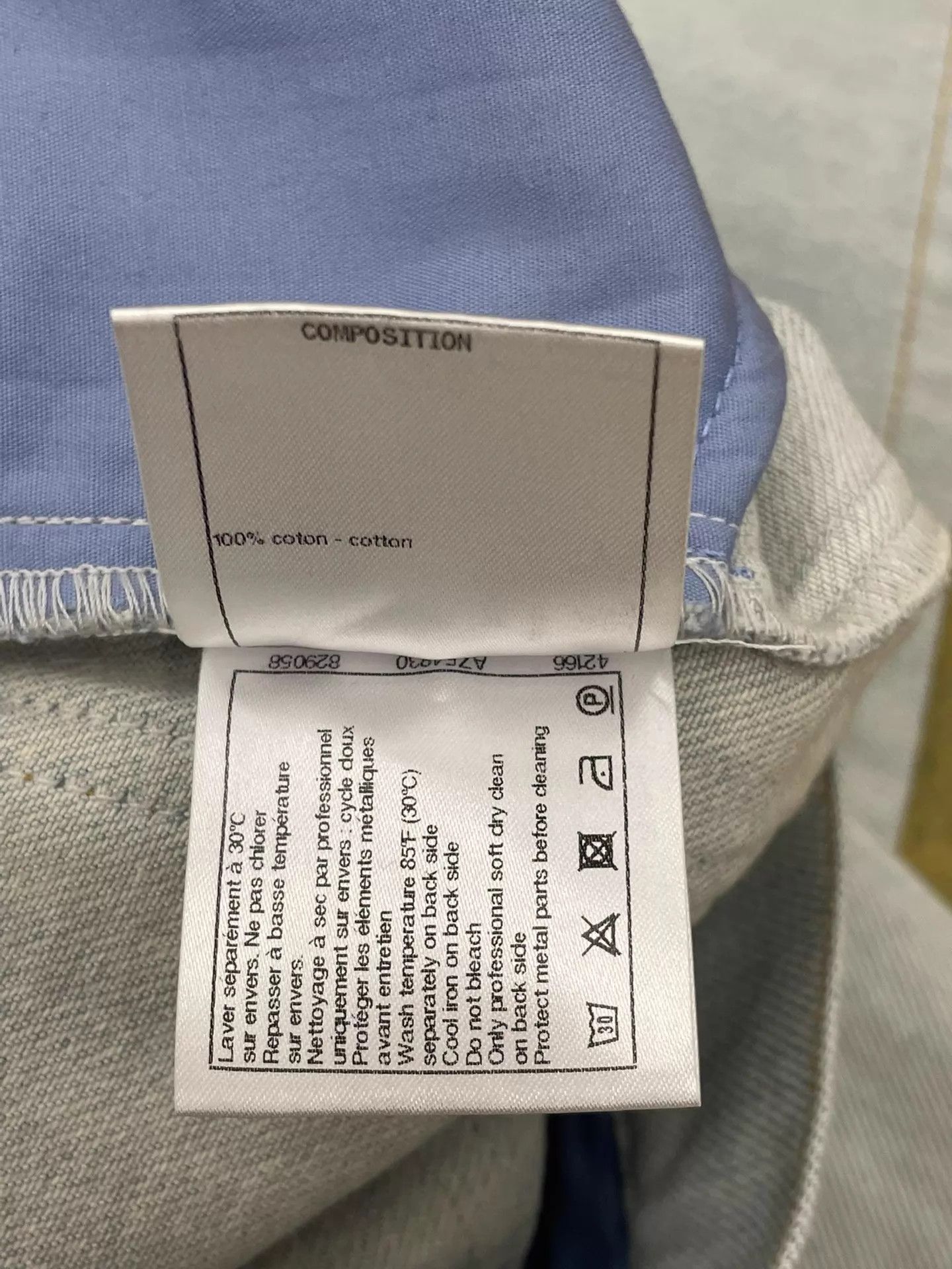 Chanel Chanel Greek Denim Wide-Leg Pants Button-Front 38 Size 27" / US 4 / IT 40 - 6 Thumbnail