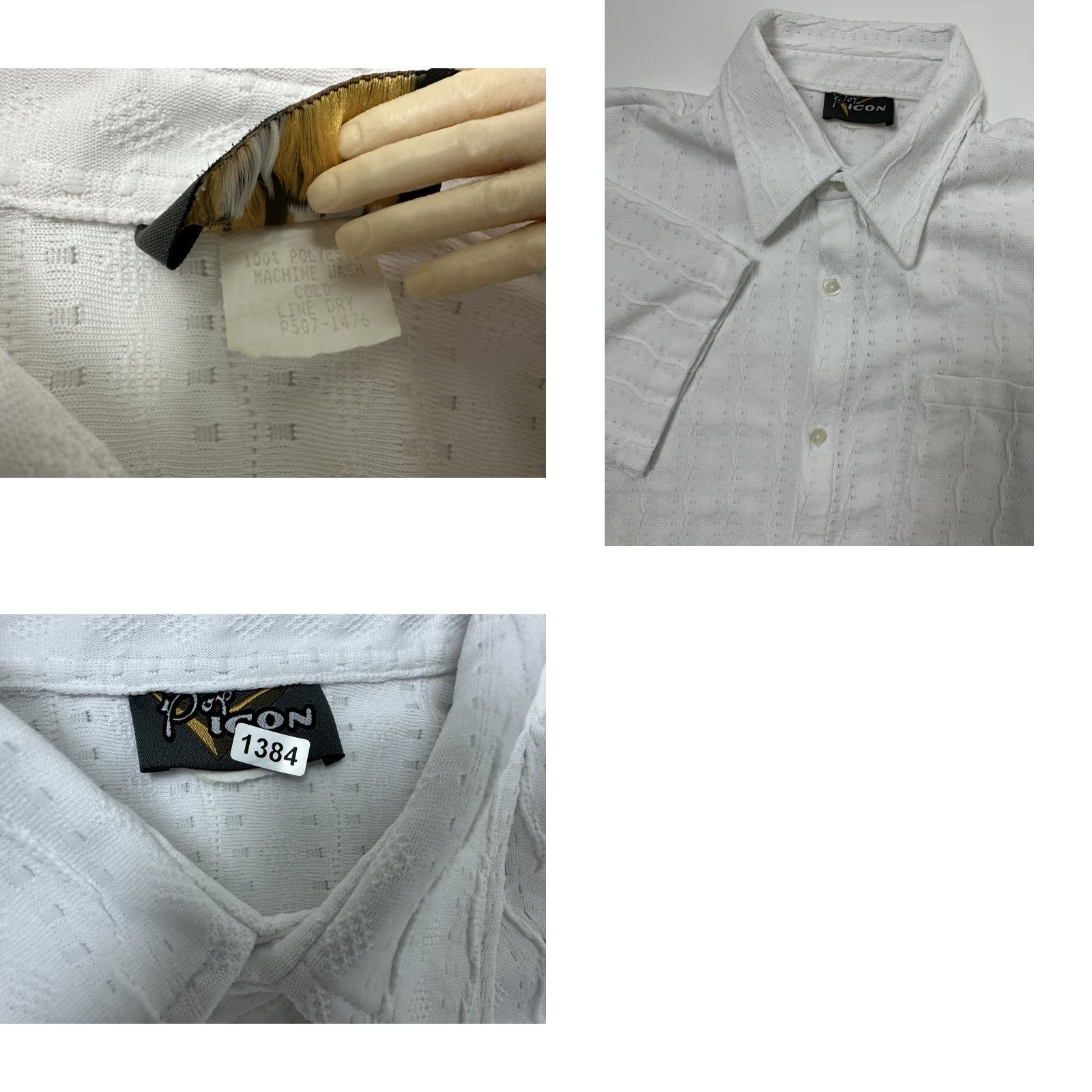 Vintage VINTAGE Pop Icon Rave Shirt Mens Large 90s Casual Polyester Button-Up Short Sleeve White Size US L / EU 52-54 / 3 - 10 Thumbnail