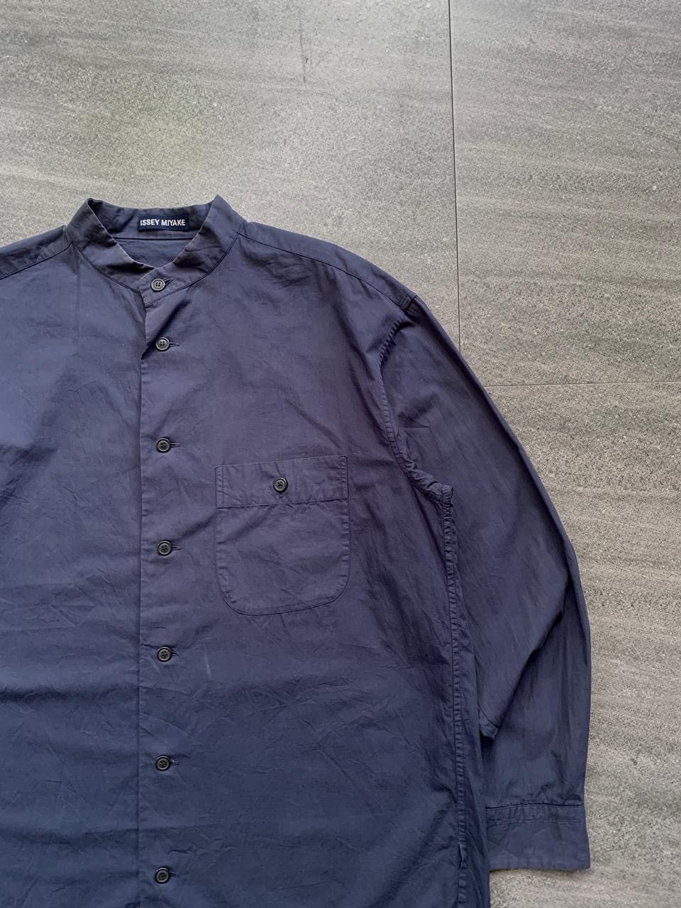 Issey Miyake Faded Mandarin Shanghai Collar Shirt Size US L / EU 52-54 / 3 - 2 Thumbnail