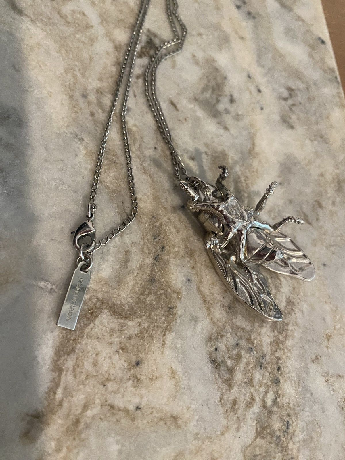 Balenciaga Balenciaga Bug Silver Tone Necklace Size ONE SIZE - 3 Thumbnail