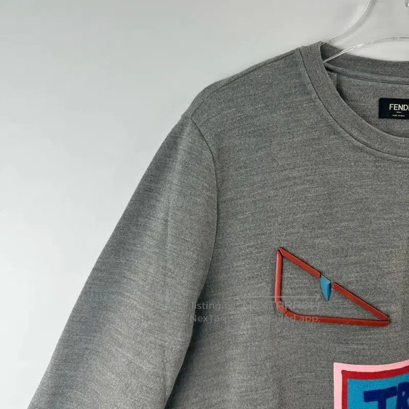 Fendi Fendi Grey Cotton Monster Sweatshirt for Women . Size S / US 4 / IT 40 - 4 Thumbnail
