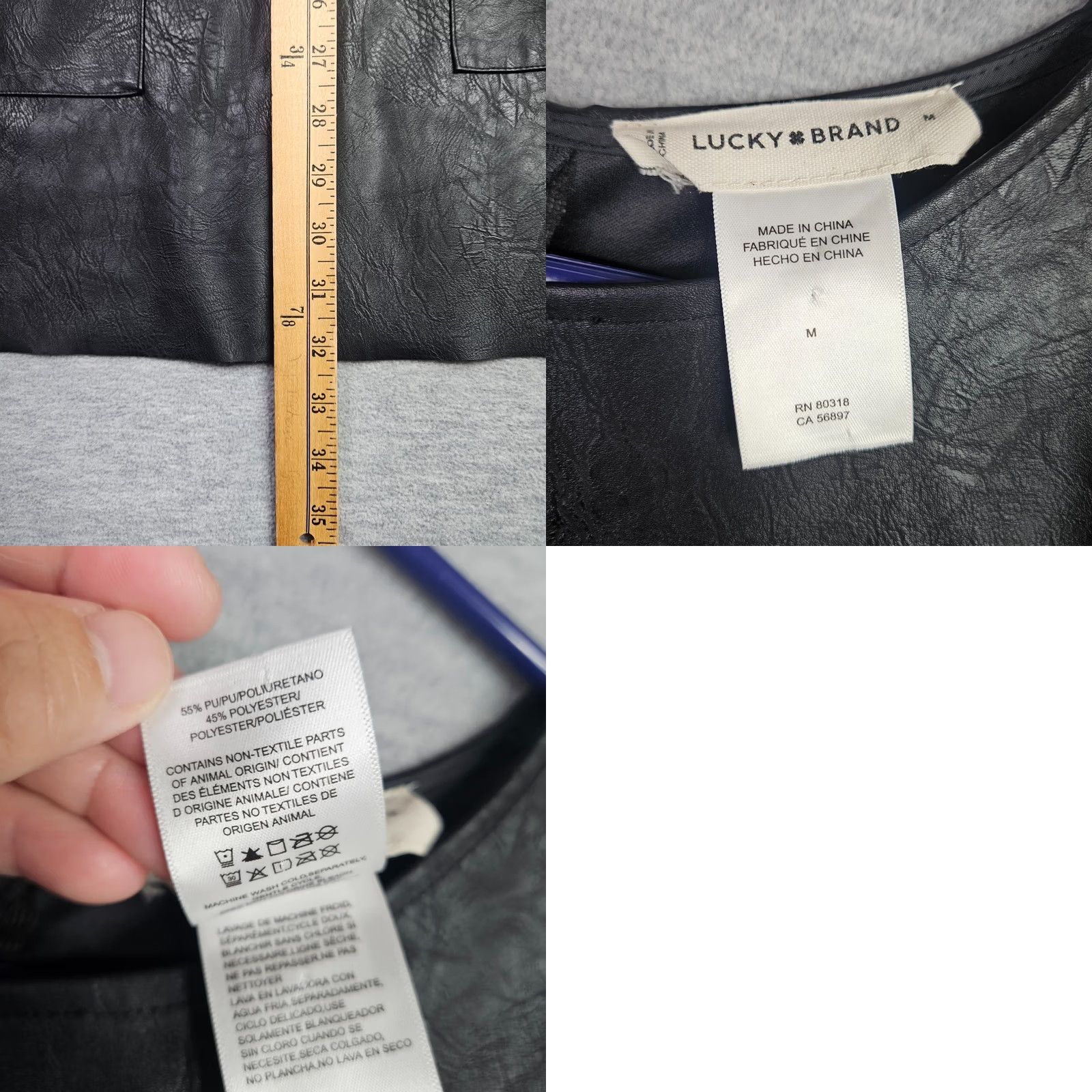 Lucky Brand Lucky Brand Women's Black Sleeveless Shift Dress Size M Pockets Faux Leather Size M / US 6-8 / IT 42-44 - 8 Thumbnail