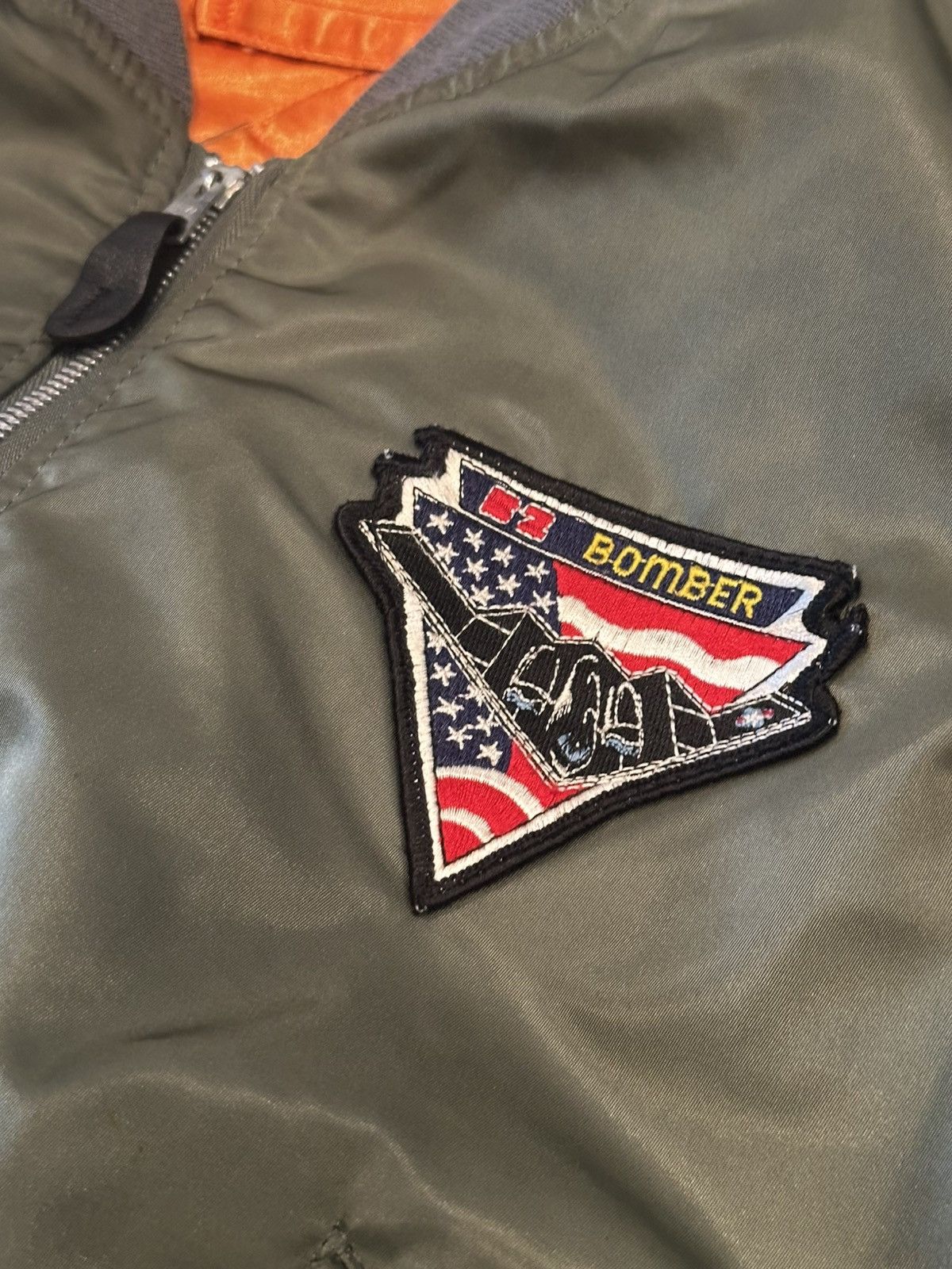 Vintage Vintage 70’s B-2 Stealth Alpha Industy Patched Bomber Jacket Size US XL / EU 56 / 4 - 9 Thumbnail