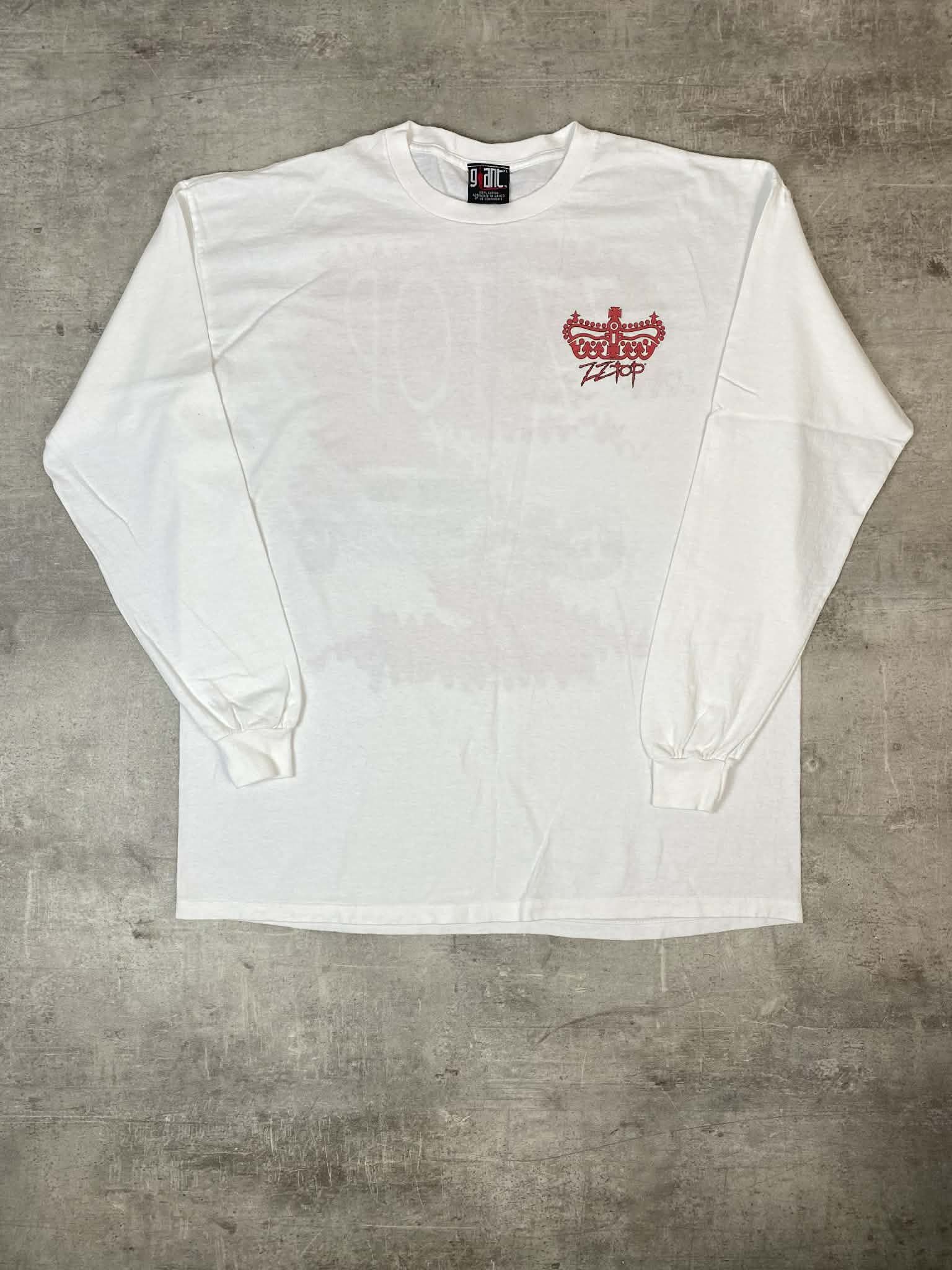 Vintage ZZ Top White Longsleeve T-shirt Bad 1999s Giant Rare Car Size US XL / EU 56 / 4 - 3 Thumbnail