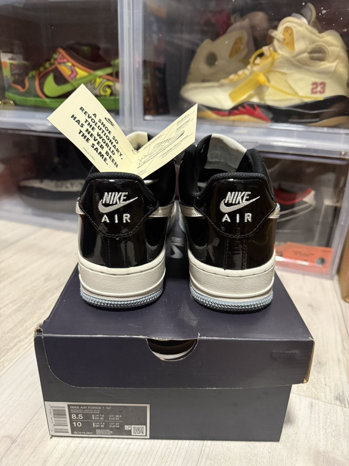 Nike Nike Air Force 1 Low Black Iron Grey Patet Size US 8.5 / EU 41-42 - 5 Thumbnail