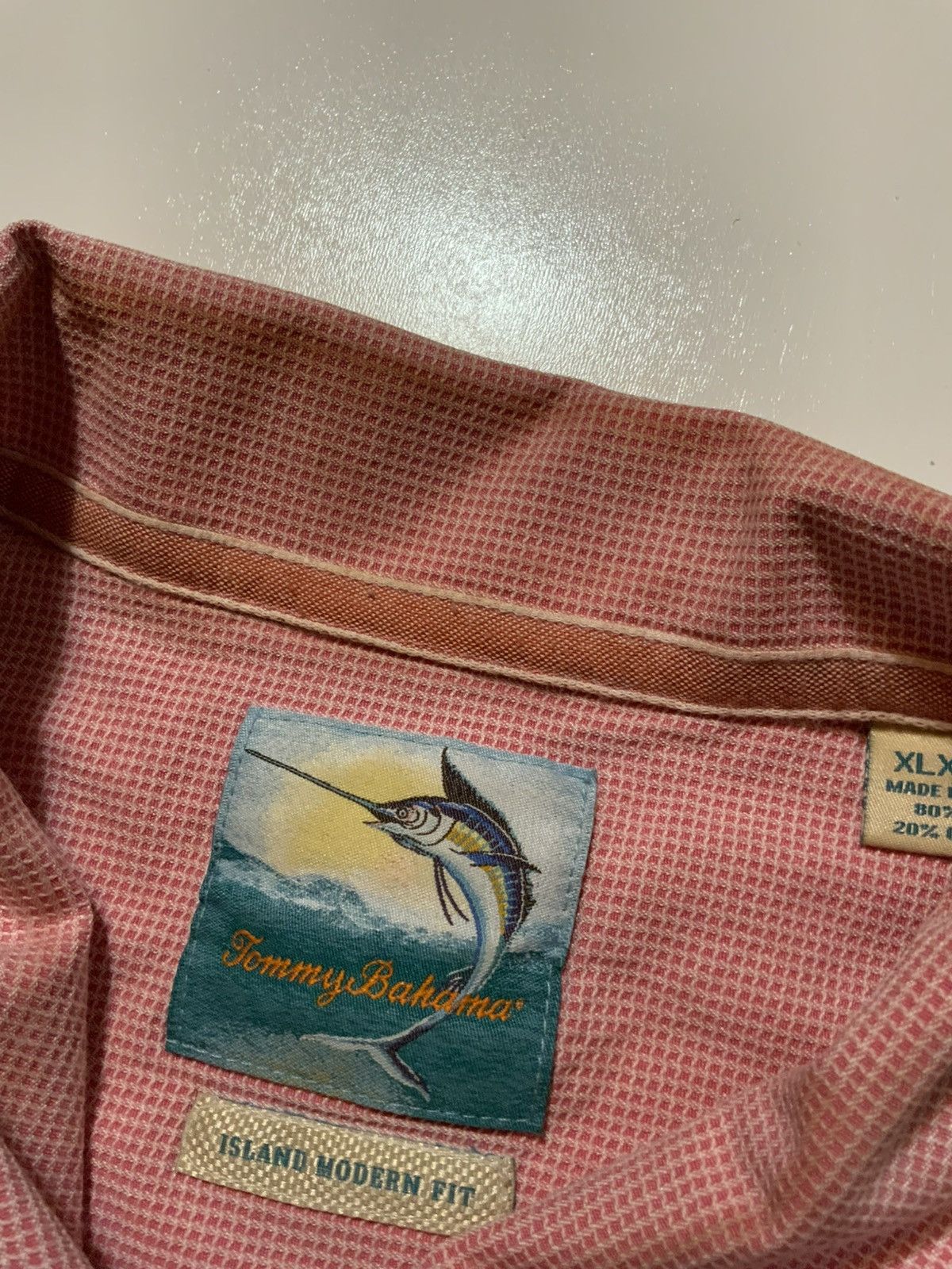 Tommy Bahama Tommy Bahama Island Modern Fit Pink Silk Cotton Travel Shirt Size US XL / EU 56 / 4 - 6 Thumbnail