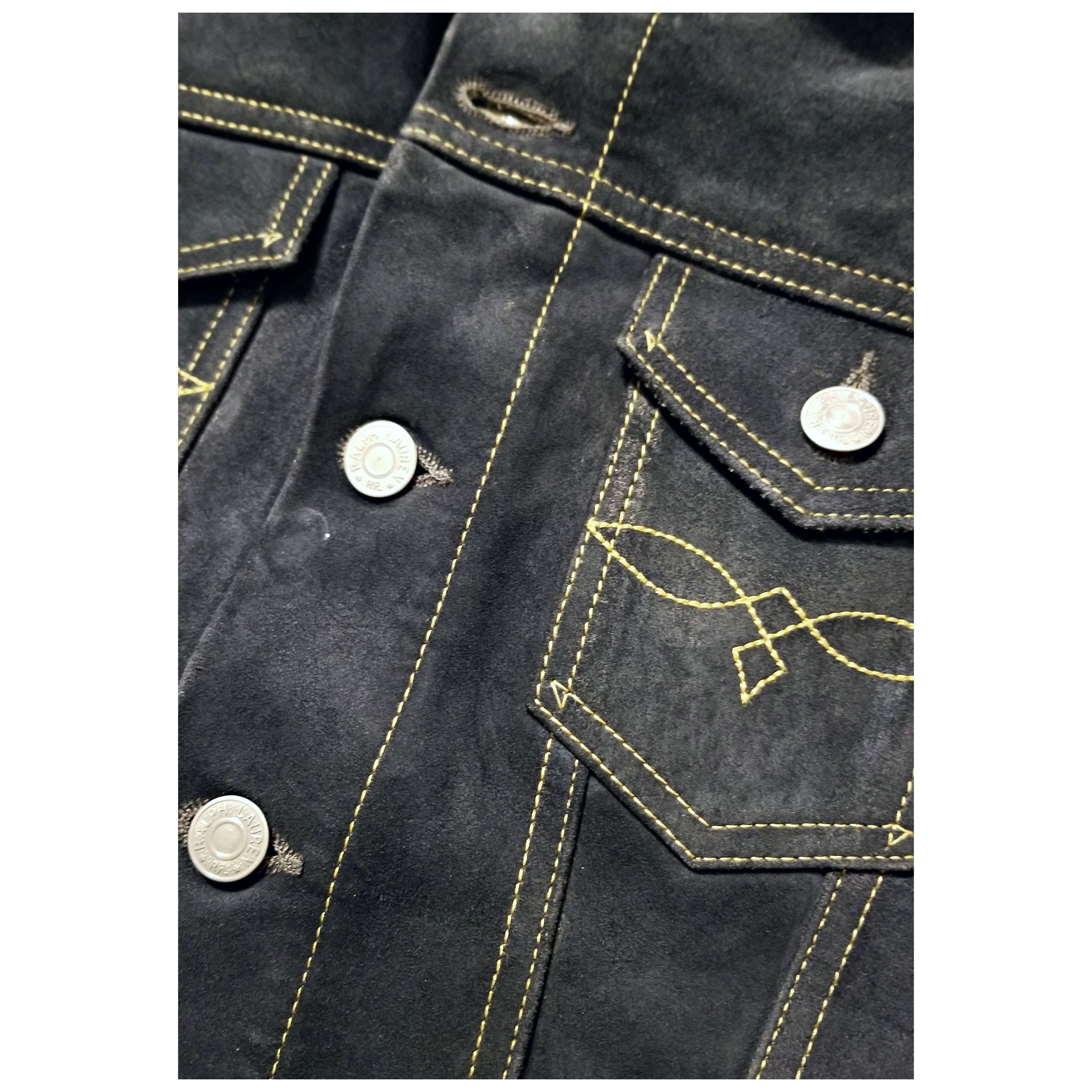 Ralph Lauren DOUBLE RL RALPH LAUREN RRL INDIGO LEATHER JACKET NWT SIZE 2 Size M / US 6-8 / IT 42-44 - 5 Thumbnail